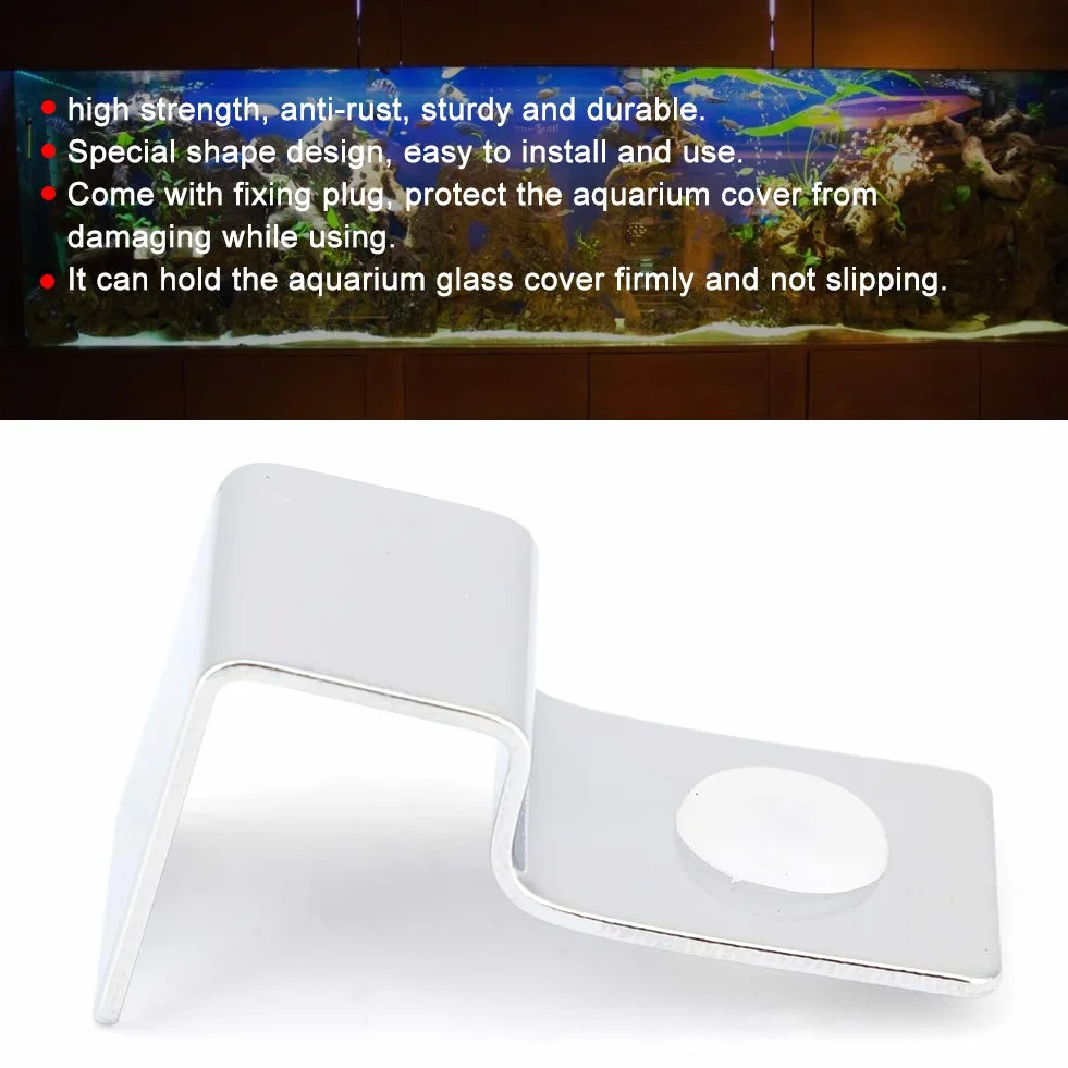 Acouto Clips Support Couvercle Verre Aquarium Acier Inoxydable 10 mm Lot de 4 pièces