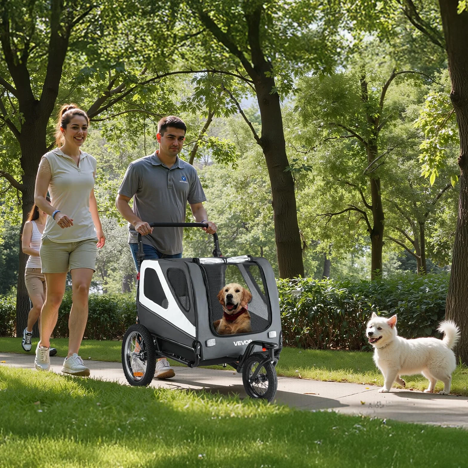 VEVOR Remorque de Vélo Chien Pliable avec Roues à Dégagement Rapide, Coupleur Universel