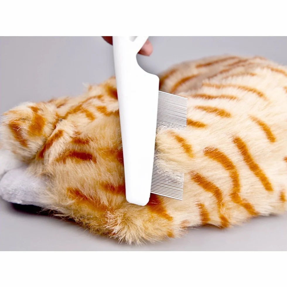 Brosse de toilettage anti-puces acier inoxydable Peigne Profi 18 x 4 cm pour chat et chien