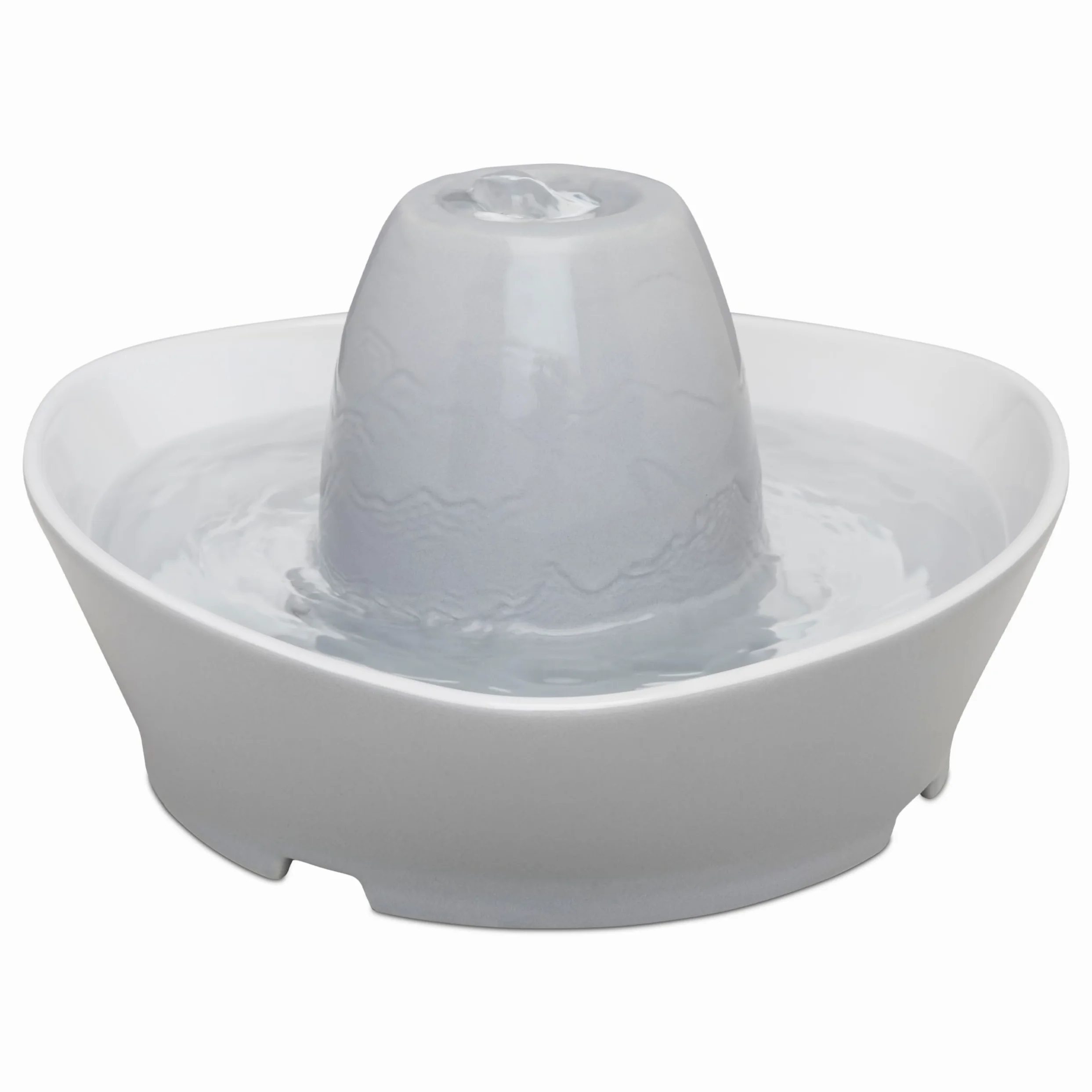 PetSafe Fontaine en Céramique Bord du Ruisseau pour Animaux de Compagnie 1,8 L - idéal pour Chat et Petit Chien, silencieuse, Eau filtée, sans BPA, Encourage Les Animaux à Boire Plus