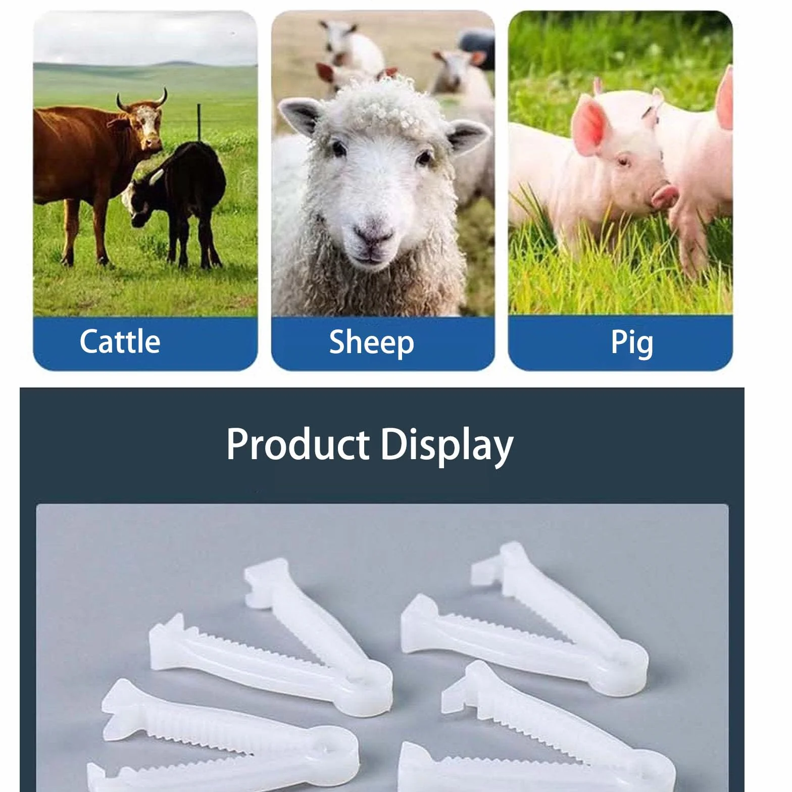 CANGCANG 20 Pièces Pinces Cordon Ombilical, Clip Plastique pour Mise Bas Animaux