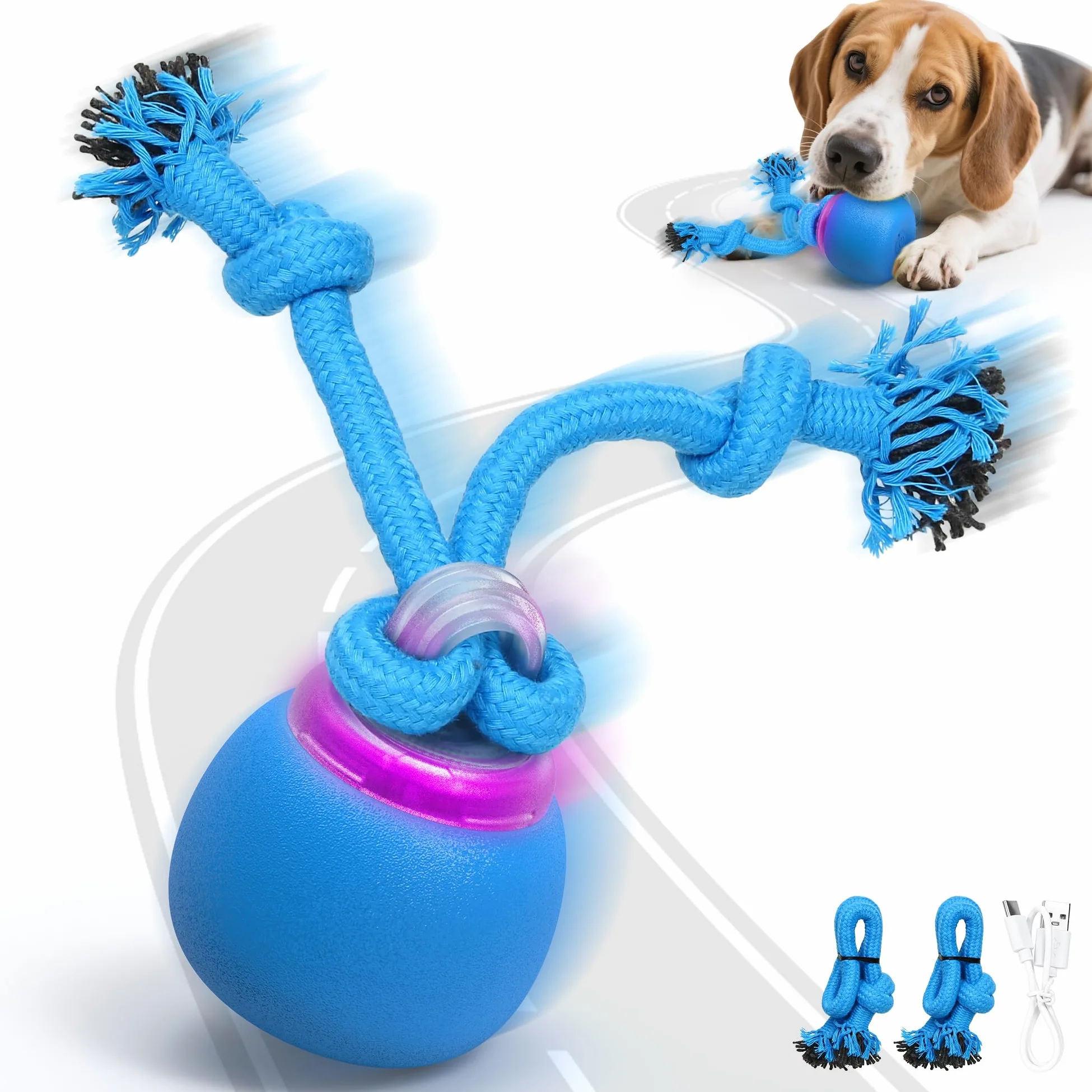 Jouet interactif pour chien en forme de balle, jouet mobile pour chien pour l'ennui