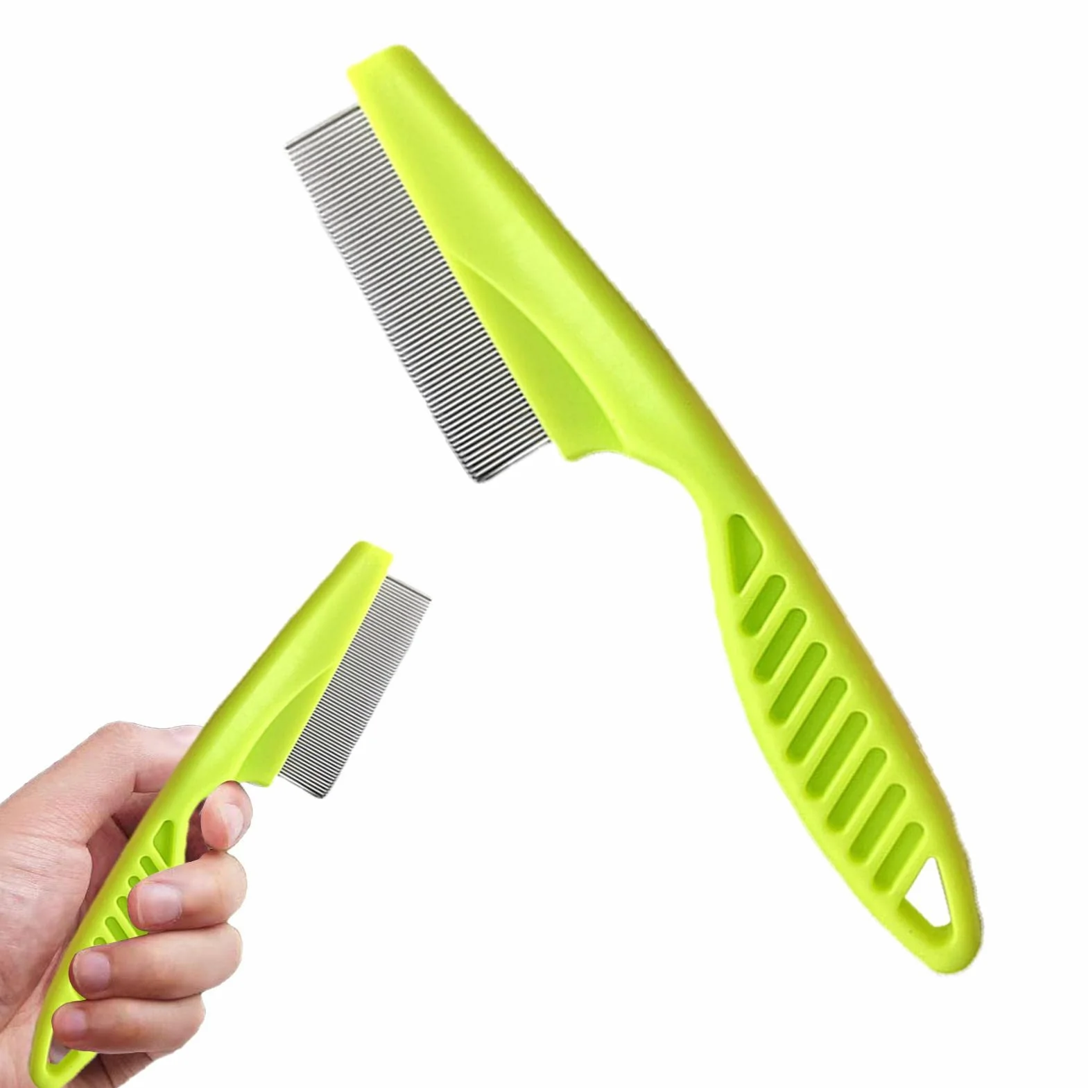 Brosse anti-puces pour chat avec manche épaissi | Peigne pour chiots pour petits chiens | Kit toilettes pour chiens Jingan