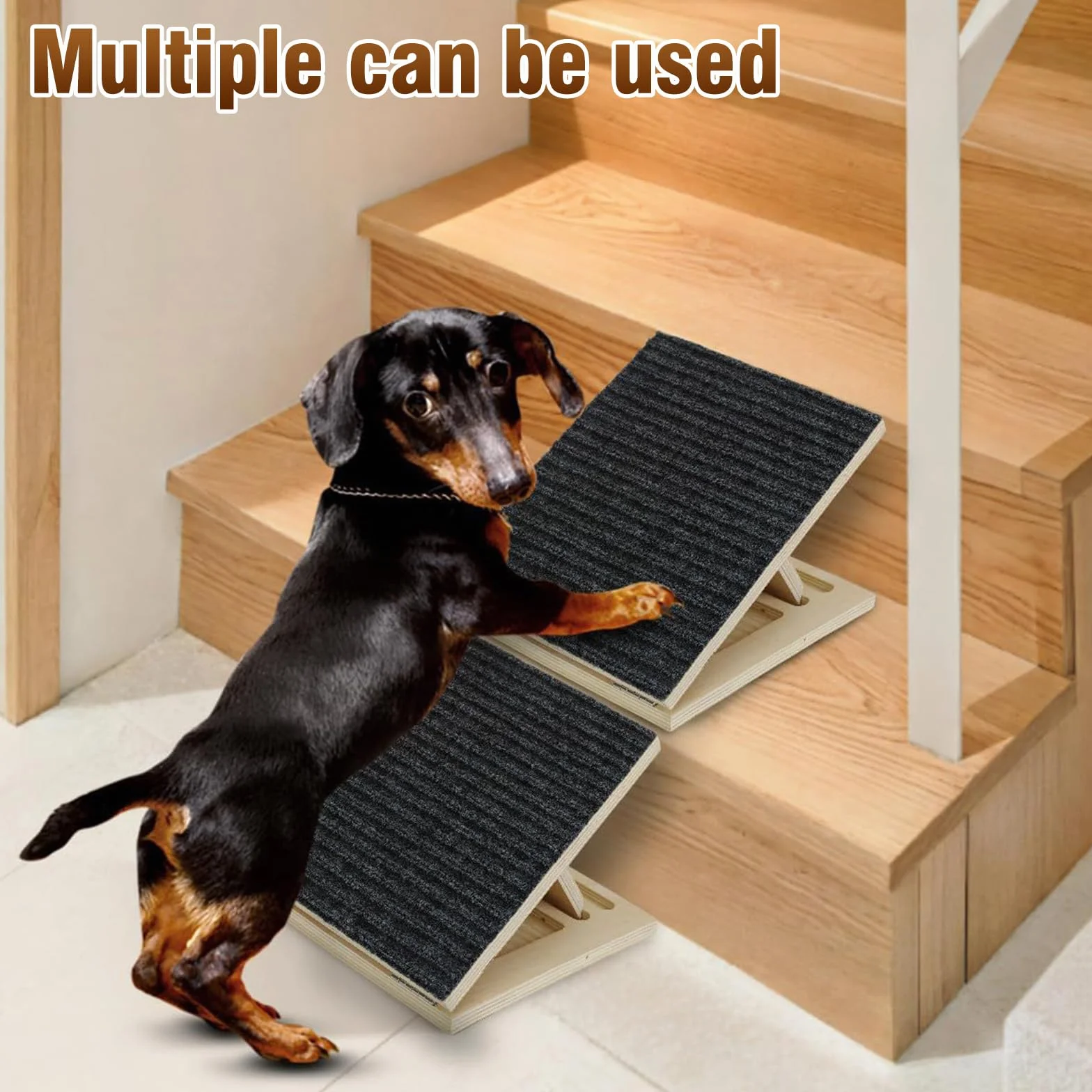 Rampe Chien, Escalier pour Chien Voiture Pliable, Antidérapant Et Sécurisé, Pas Besoin D’Assemblage, Rampe pour Animaux aux Pattes Courtes, Agés Ou Blessés