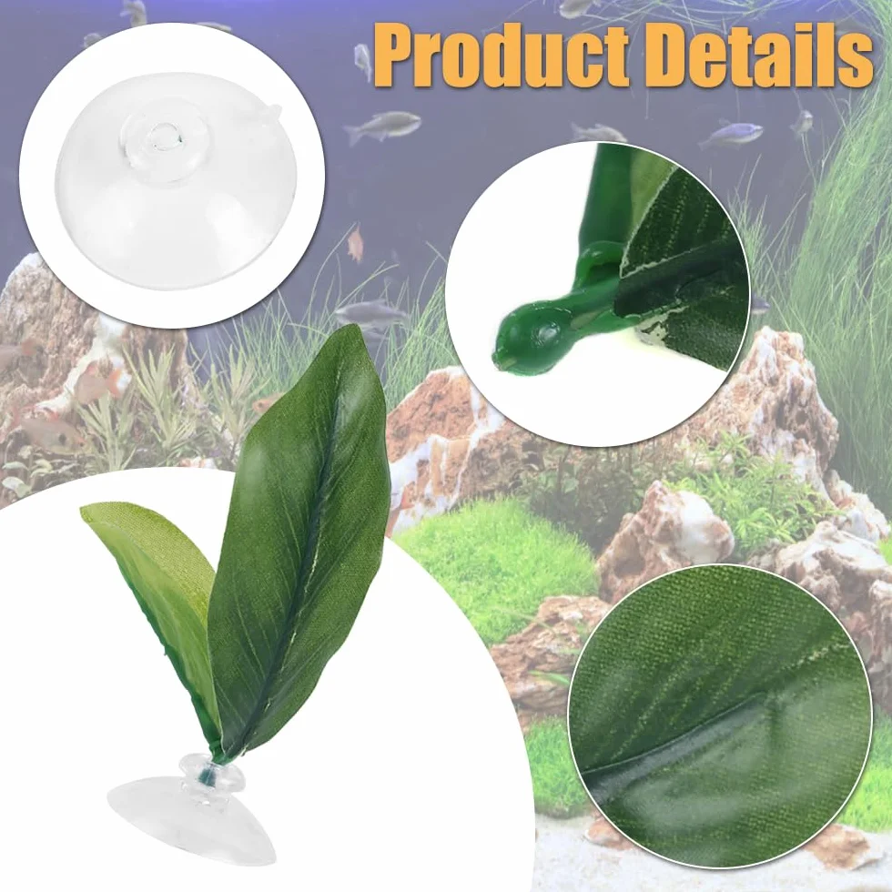 Feuille Lit Betta Coussin Feuilles Plantes d'aquarium avec Ventouse Décorations pour Simuler l'habitat de Repos des Poissons