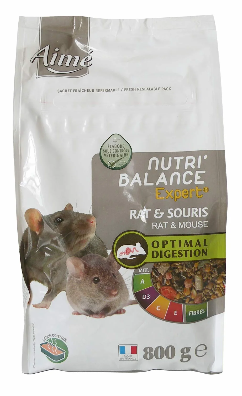 AIME Aliment complet Rat et Souris NUTRI'BALANCE EXPERT 800G