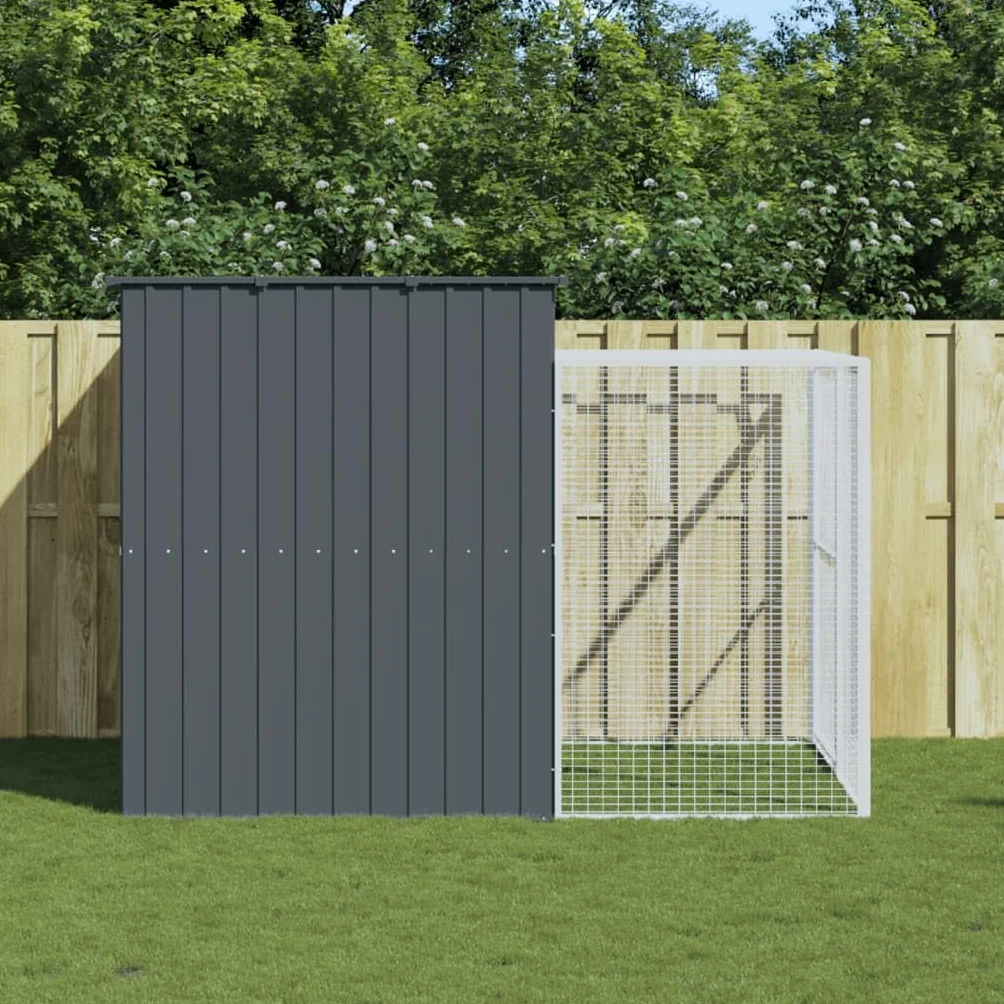vidaXL Niche pour Chien avec Cour Anthracite 214x253x181 cm