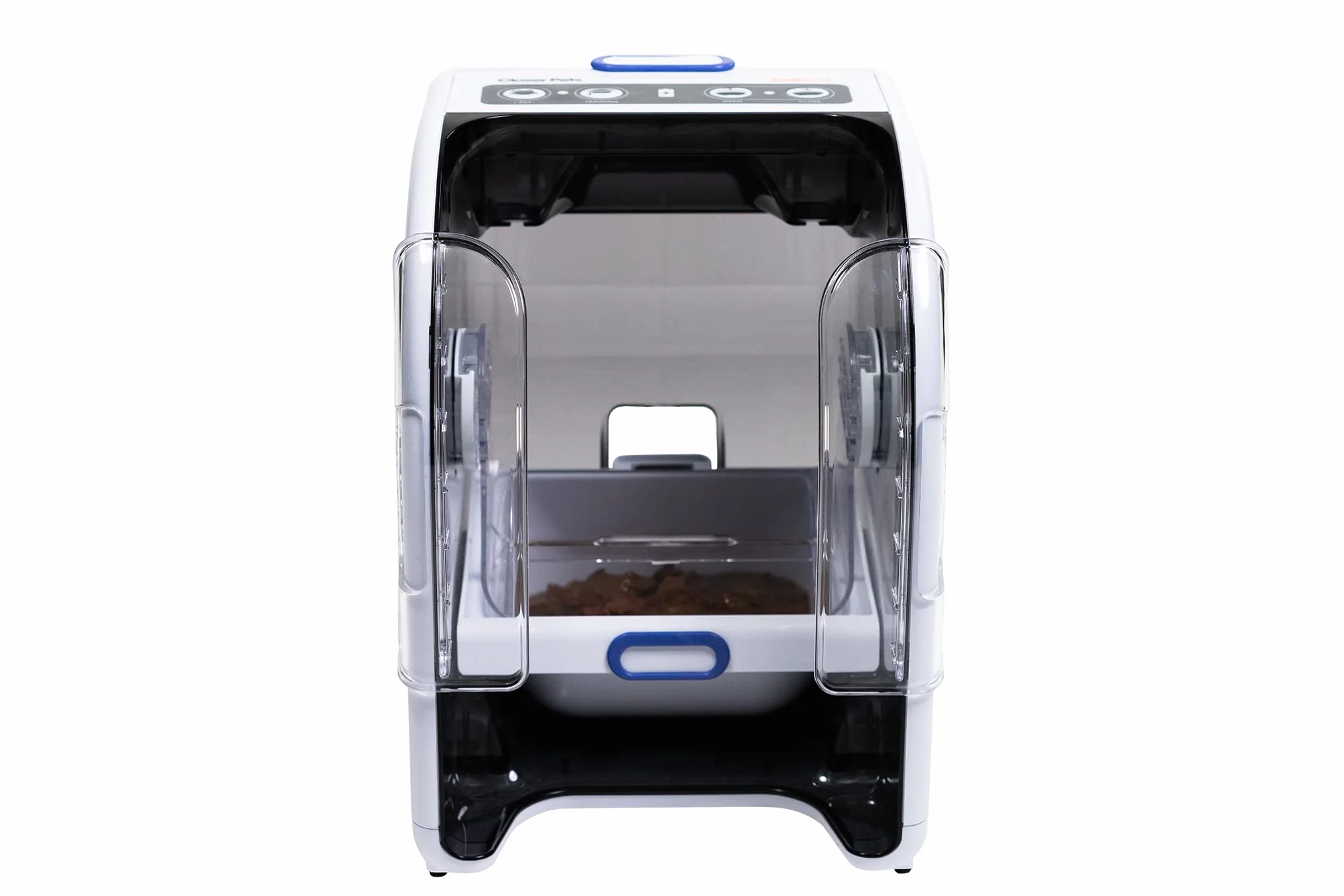 Closer Pets Mangeoire Automatique MiBowl Microchip, gamelle pour Chien Chat, Blanc Noir, 17,5x19,5x25cm