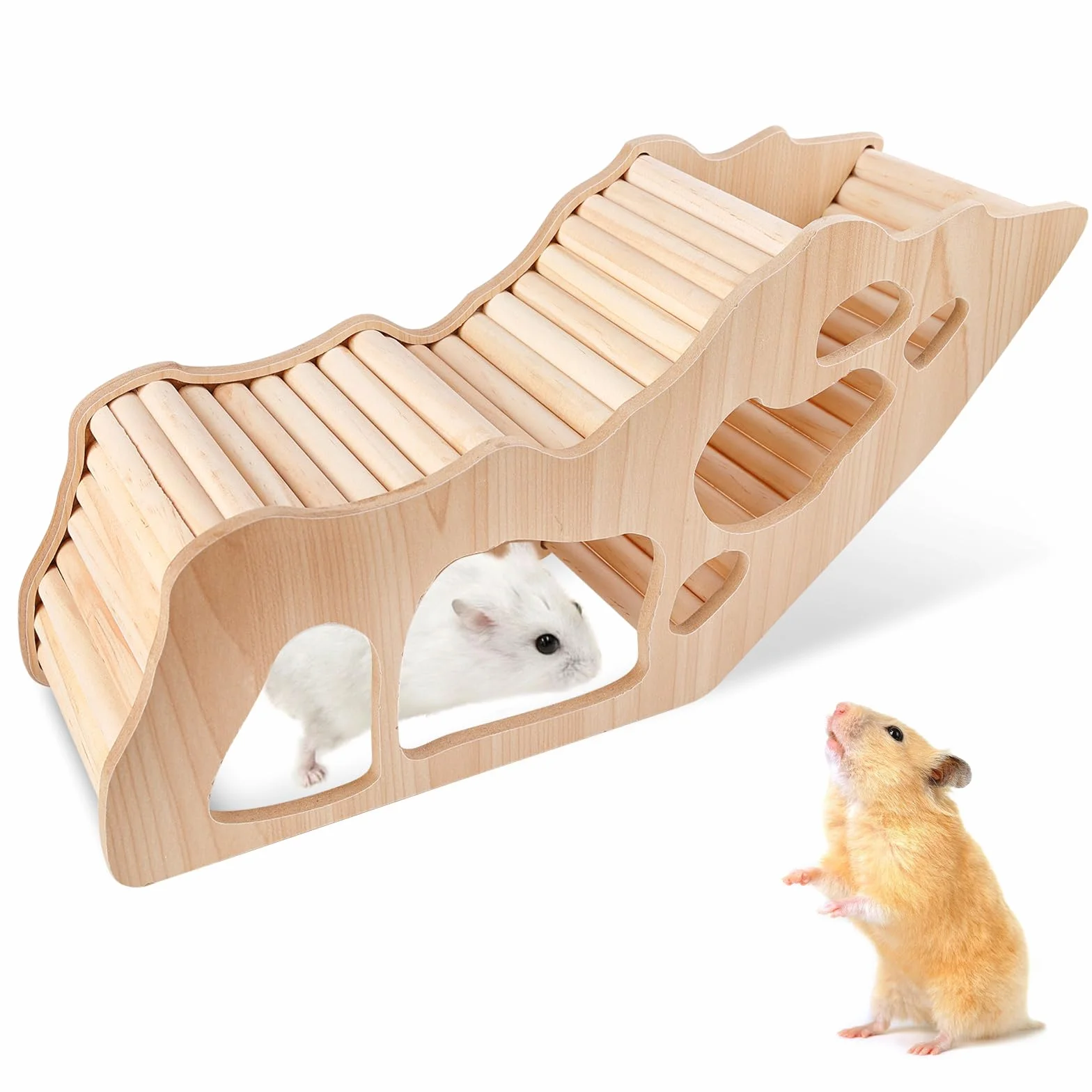 Maison Cochon d'Inde Bois, Tunnel Cochon d'Inde, Cabane Cochons D'indes, Maison pour Cochons D'indes avec échelle d'escalade, Maisons Rongeur Maisons De Hamster pour Gerbilles