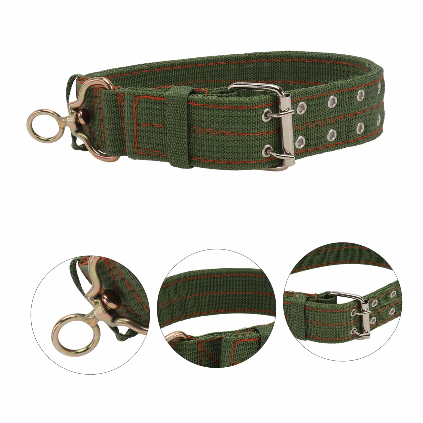 Collier pour Moutons en Toile Vert, Boucle Anti- Confortable, Réglable pour Animaux D'élevage, Traction et L'attache du Bétail