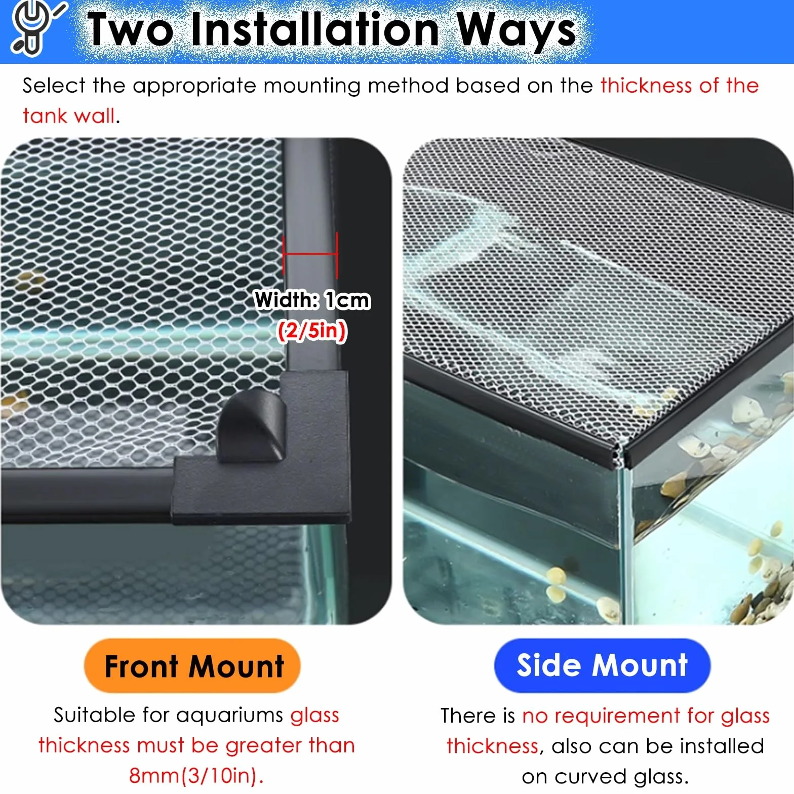 PEYNIR Couvercle Aquarium Magnétique Anti-Saut Grille Anti-Chats avec Filet d'aération 150x50cm