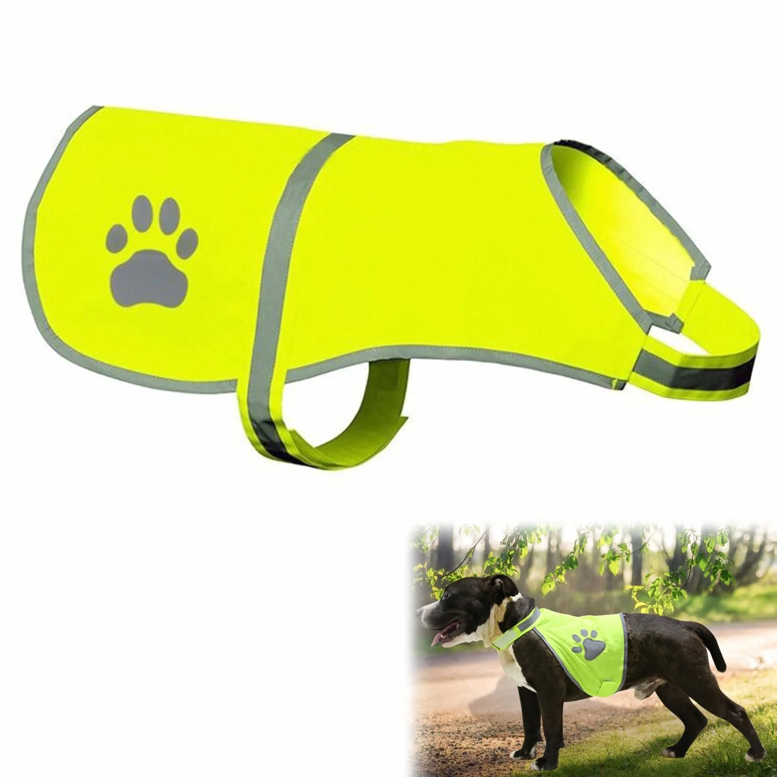 Gilet Réfléchissant pour Chien, Harnais de Sécurité, Veste Haute Visibilité, Taille L