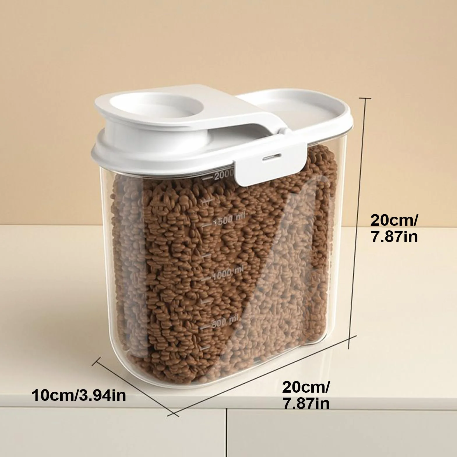 Boîte De Rangement Pour Nourriture De Chat - Récipients pour Croquettes avec Couvercles Étanches | Bac Organisateur 2L Avec Couvercle Pour Garde-Manger Snacks Friandises Pour Chat Riz Céréales