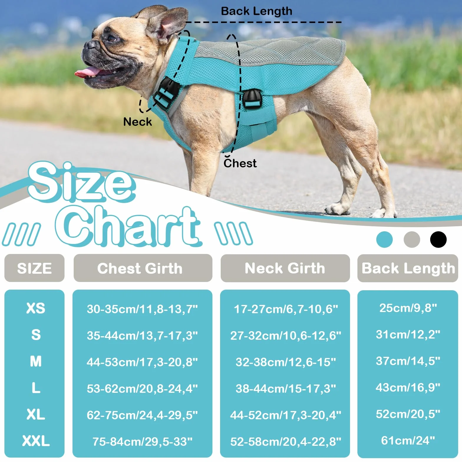 Gilet Rafraichissant pour Chien, Manteau de Refroidissement Respirant, Bleu