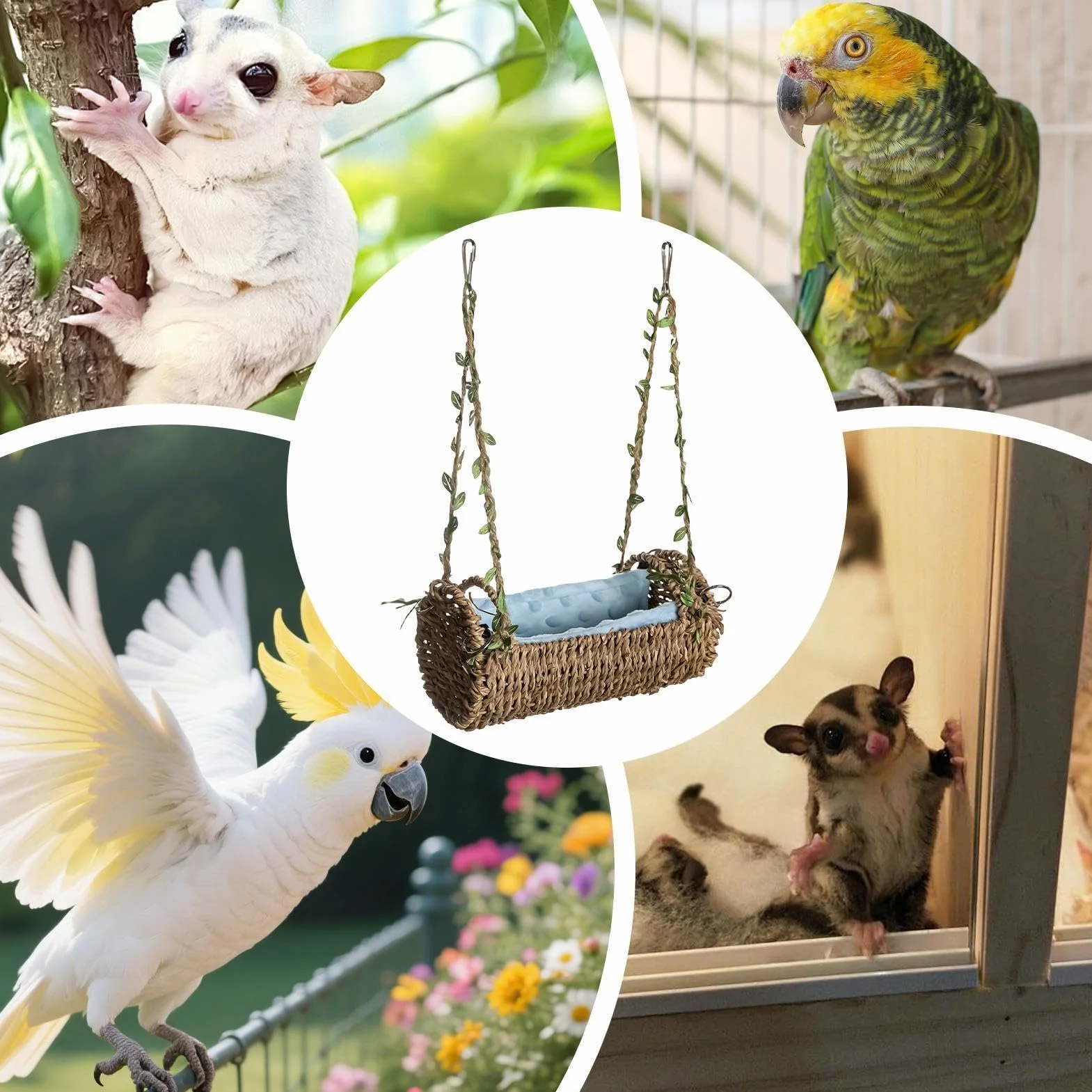 Générique Hamac pour Hamster | Anti-Rongeur, Aéré et Suspendu pour Enrichissement,Balancelle pour Hamster avec Tapis Amovible | pour Cochon d'Inde, Lapin Nain, Chinchilla, Gerbille