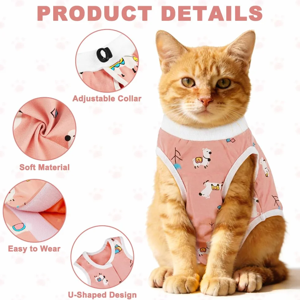 HOTUT Body Chat Post-Opératoire Stérilisation Anti-léchage pour Chats, Alternative Collier Cône Récupération Chirurgie