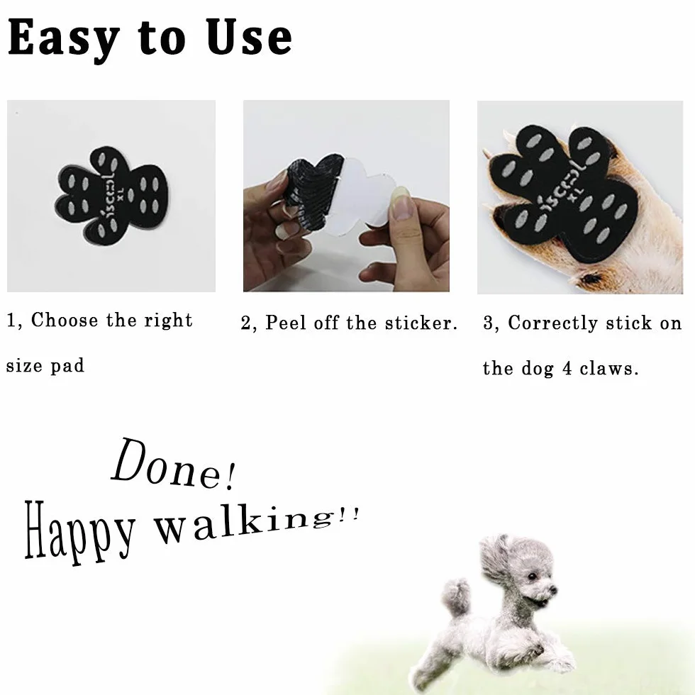 Lot de 8 patins adhésifs pour pattes de chien – Protection animal de compagnie pour activités de plein air