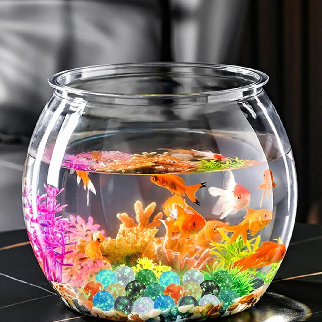Billes en Verre Phosphorescentes, Pois Multicolores, Boîte Plastique Transparente, pour Circuit de Billes, DIY