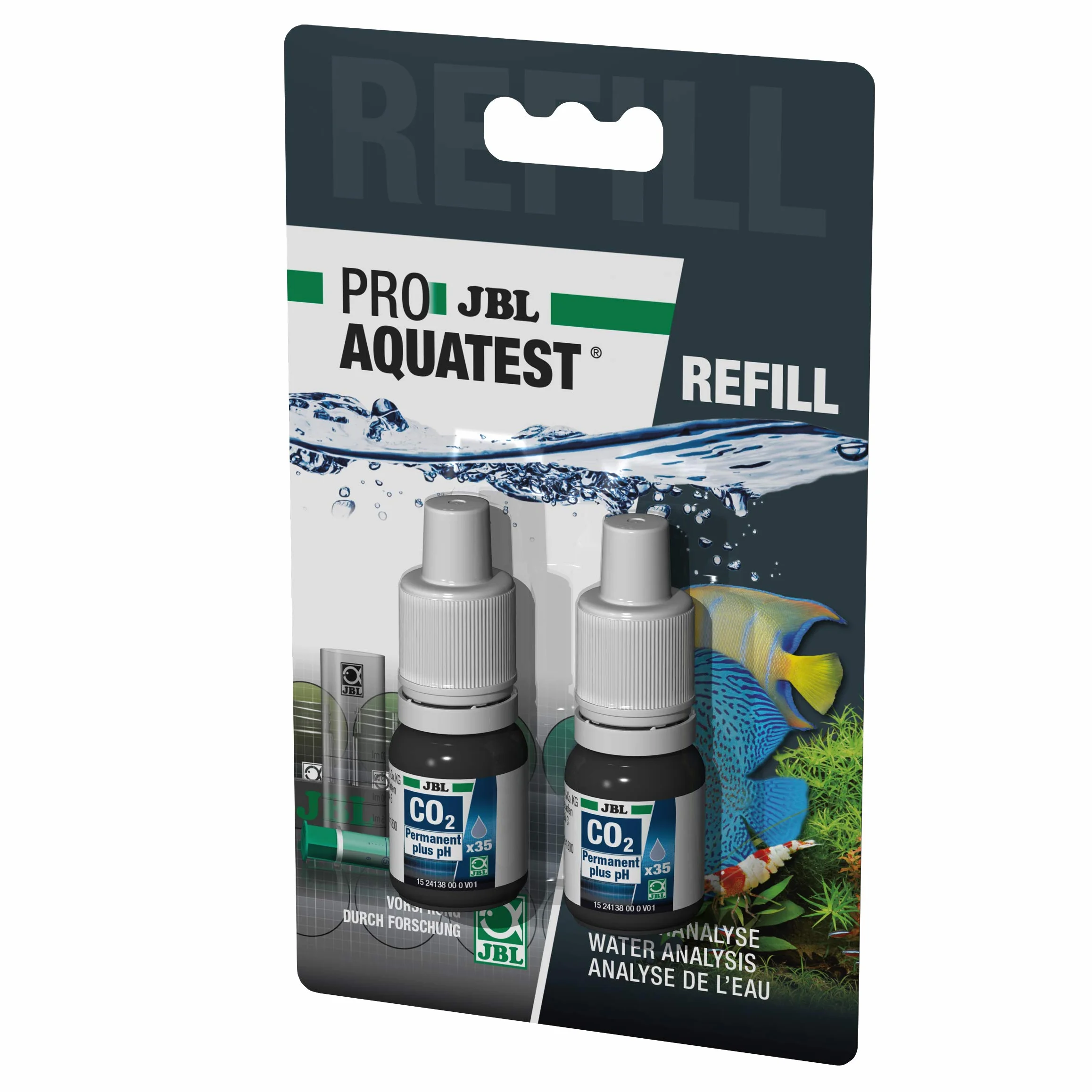 JBL Proaquatest CO2-Ph Permanent Recharge Teste de Qualité d'Eau pour Aquariophilie 2 x 10ml