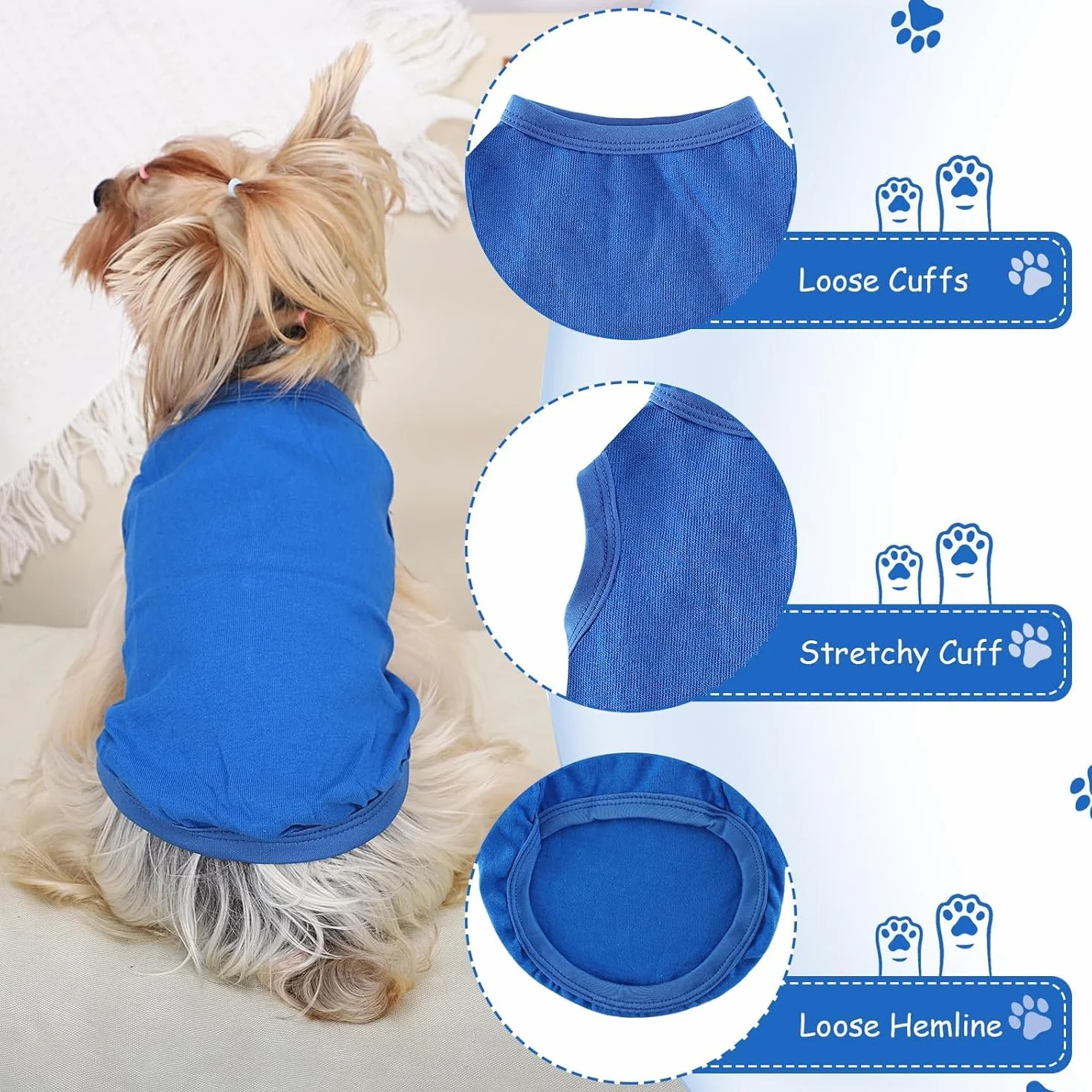 Gilet Rafraîchissant pour Chien de Refroidissement pour Petite et Moyenne Taille Bleu