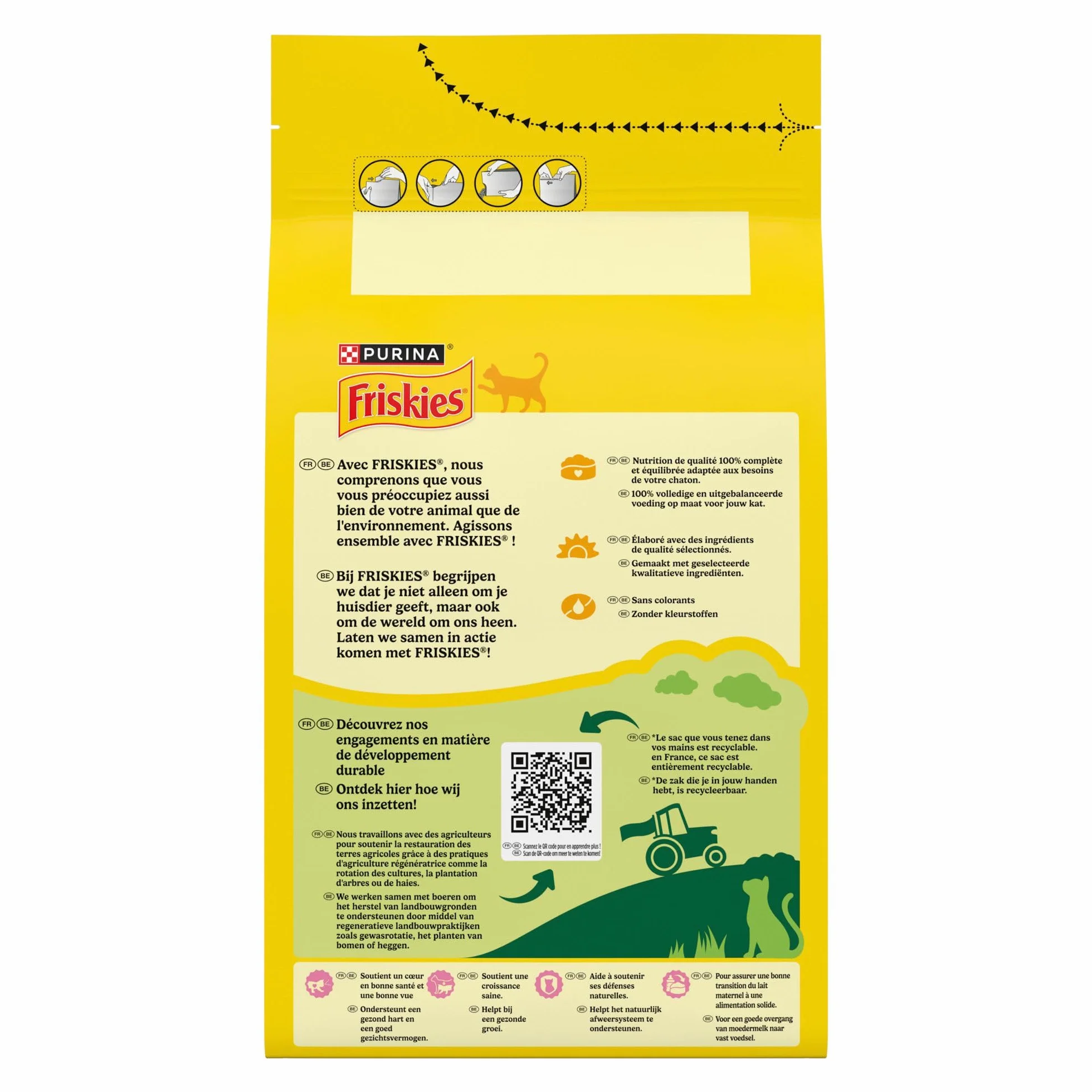 FRISKIES JUNIOR Croquettes complètes pour Chatons Poulet Lait Légumes 1,5 kg