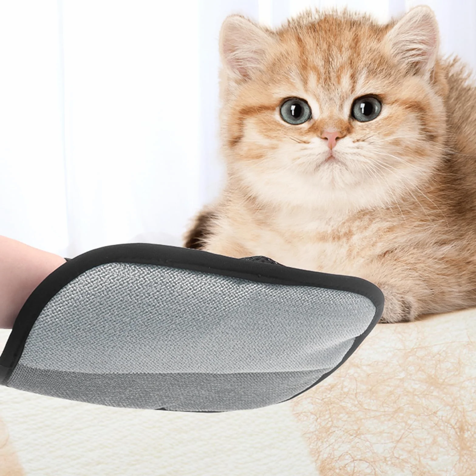 Gant Anti Poils Animaux Double Face Réutilisable Brosse Poils pour Chiens Chats Meubles Vêtements Tapis Voiture