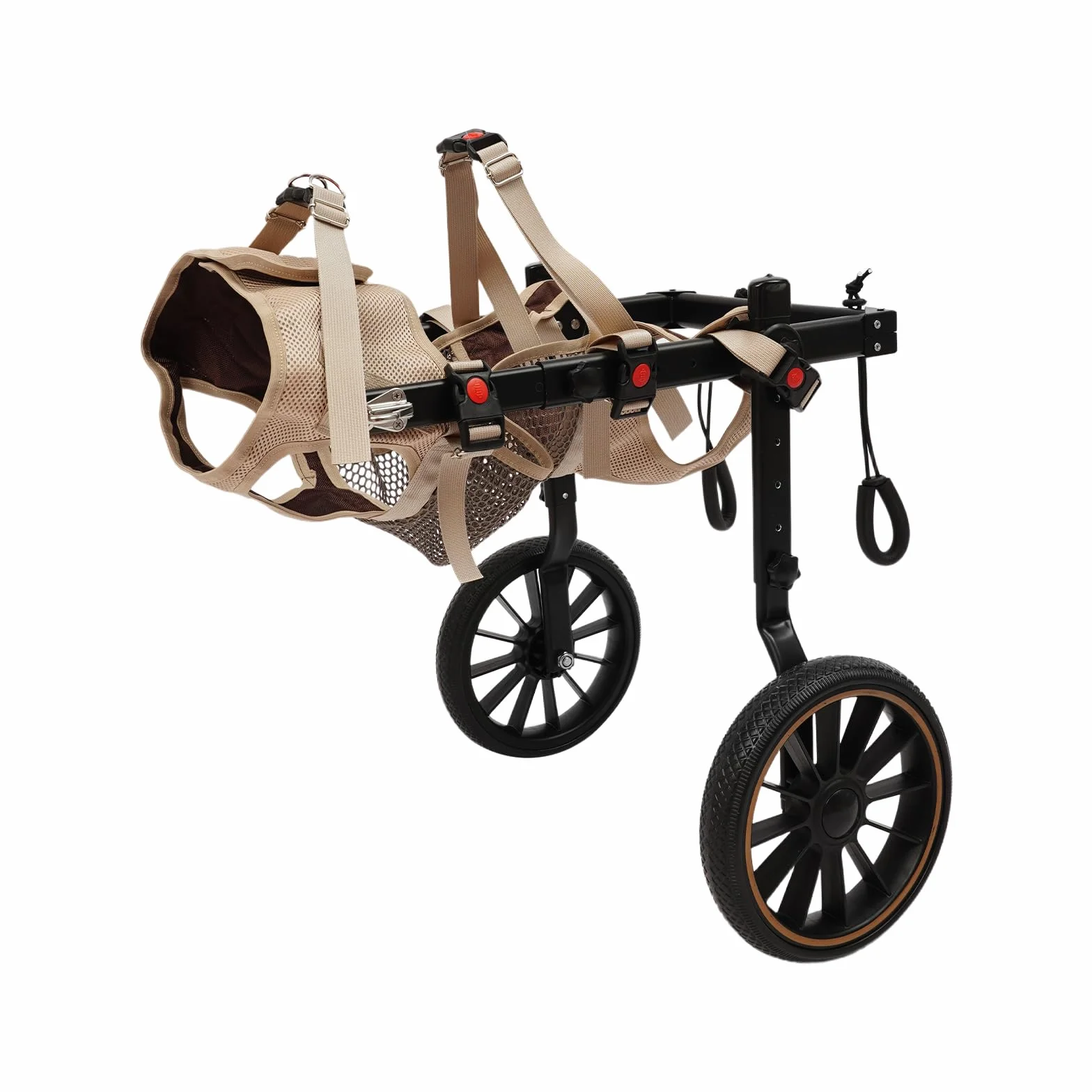 Fauteuil roulant réglable pour chien taille moyenne/grande, cadre aluminium léger, harnais maille, chariot arrière senior handicapé