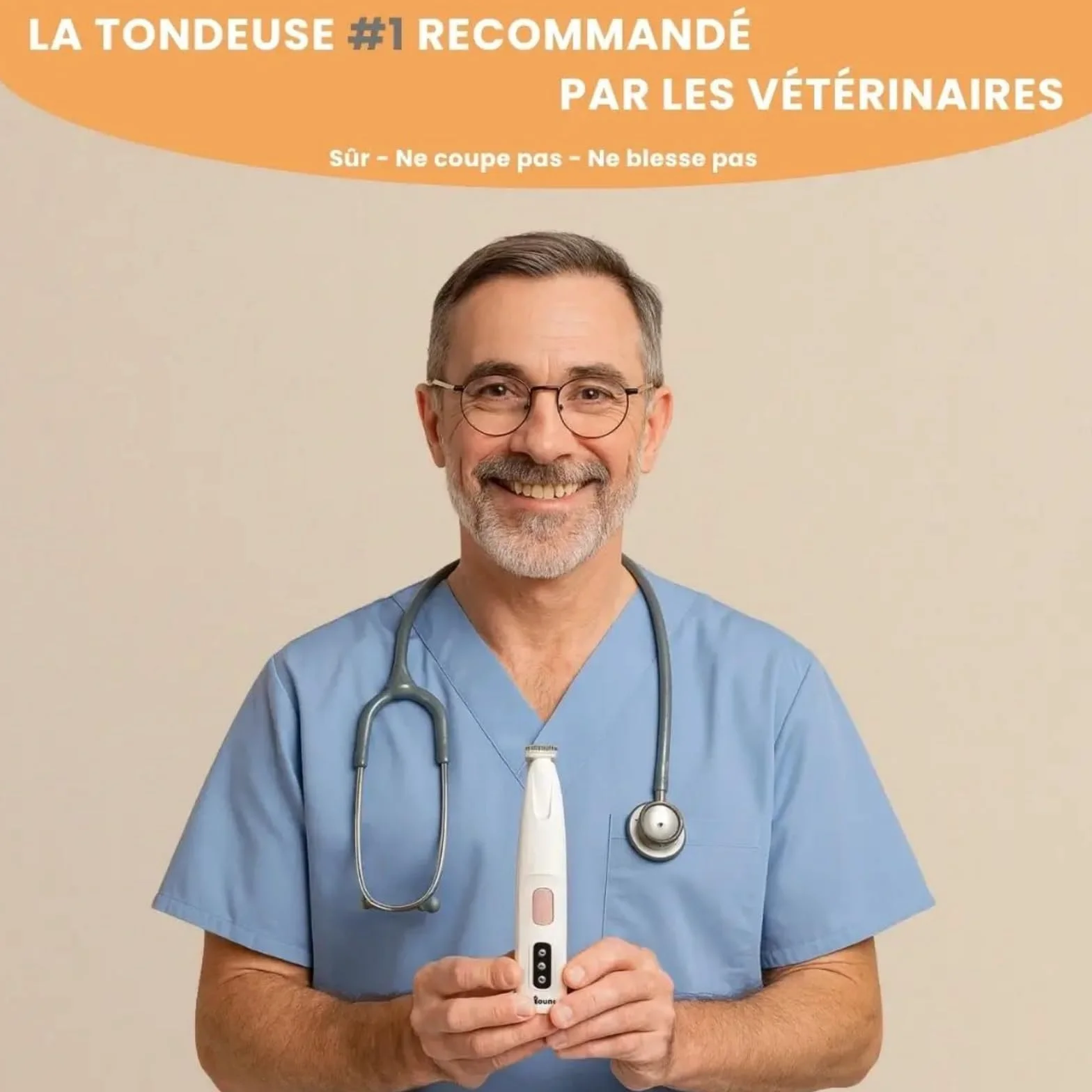 Patounet Tondeuse de Précision pour Chat, Électrique Ultra-Silencieuse, Lames Hypoallergéniques Rechargeable