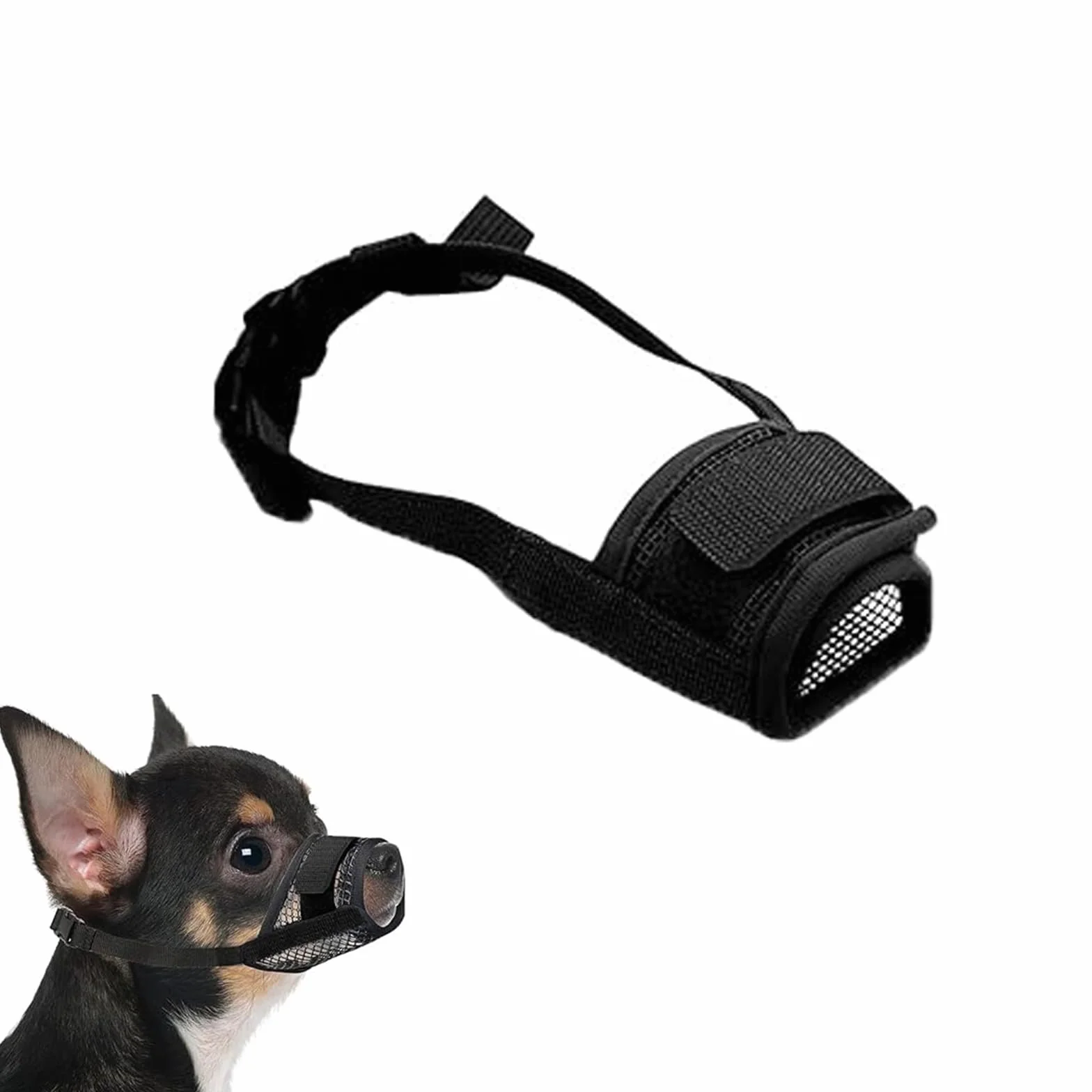 Muselières en Nylon pour Chiens pour Chien en Maille Douce Et Respirante Réglable pour Chiens De Petite Museliere Anti Aboiement pour Toilettage, Mordre Et Mastication S