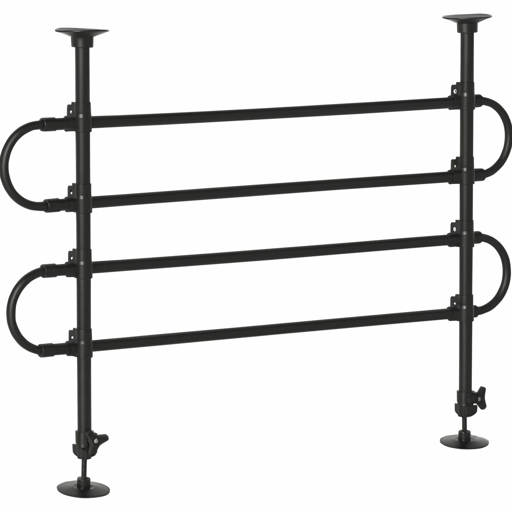 PawHut Grille de Séparation pour Chien Universel, Barrière Extensible Acier Noir 87-135 cm