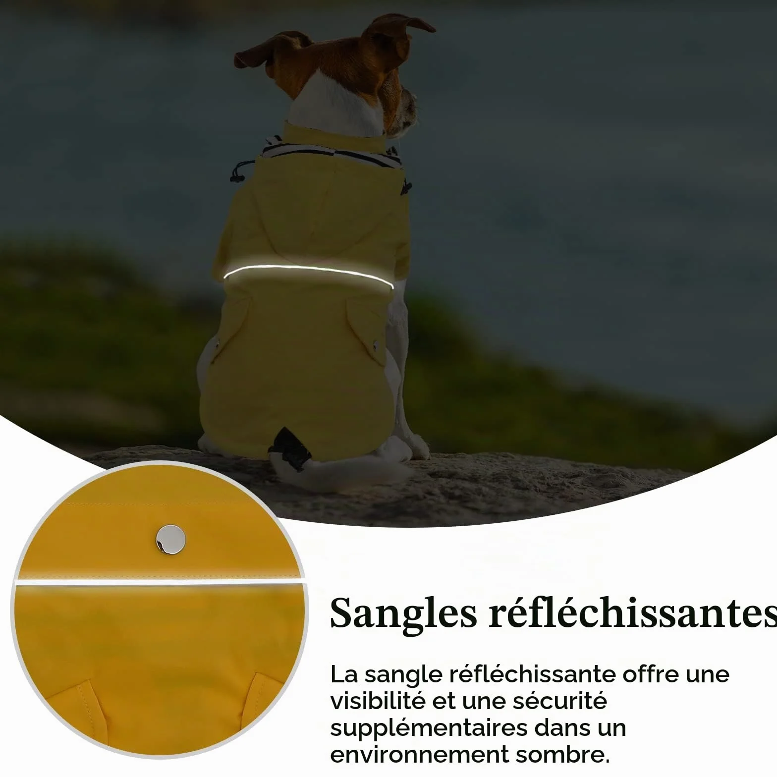 Manteaux imperméables pour Chien élégants, résistant Pluie, Capuche Amovible, Petite et Moyenne Chien Jaune