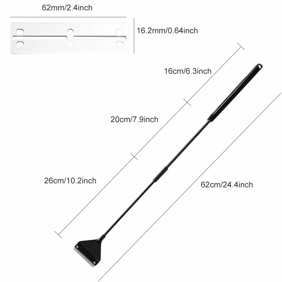 Grattoir Algues Aquarium 62 cm avec 10 Lames de Rechange