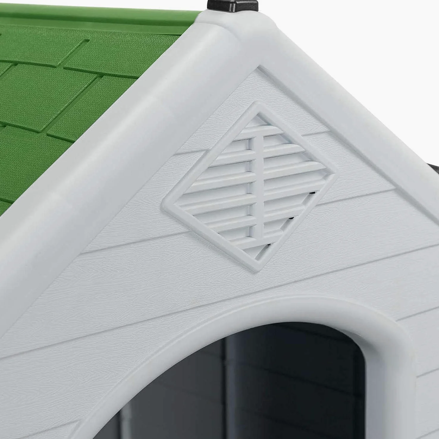 Aqpet Niche pour Chiens en Plastique pour extérieur, intérieur, Maison, Jardin, imperméable, avec Plancher surélevé, pour Chiens de Grande Taille, 105 x 96 x 98 H, Vert