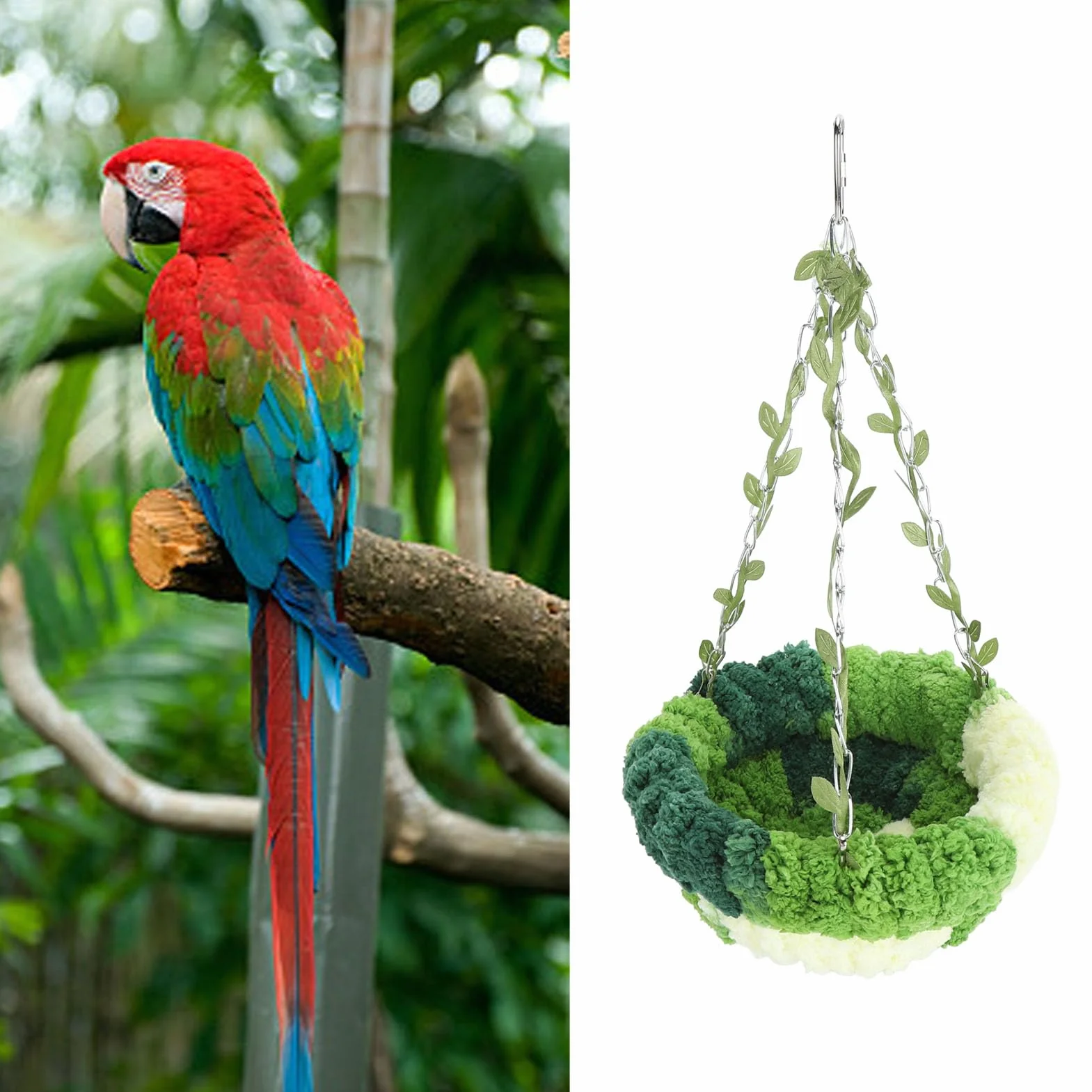 Nid D'oiseau Maison D'élevage de Perruches en Molleton de Corail Doux Grand Hamac 17x32cm
