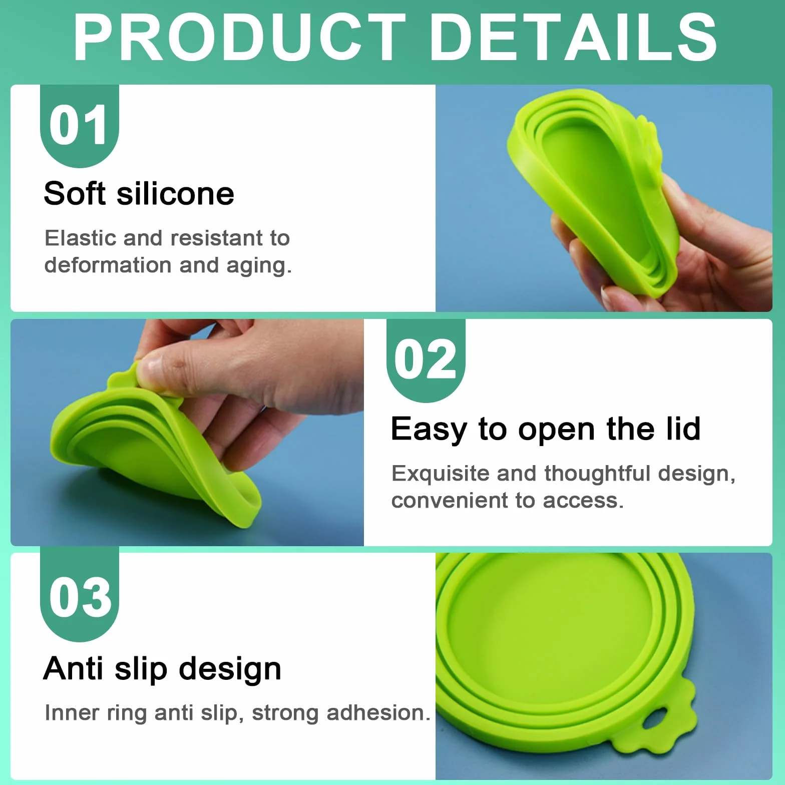 4 Pièces Couvercles Silicone de Conserve, Couvercles de Conserve pour Chien Chat Alimentaire Universels, Pet Food Can Lids, 3 en 1 Couvercle Boite de Conserve pour Le Stockage des Aliments