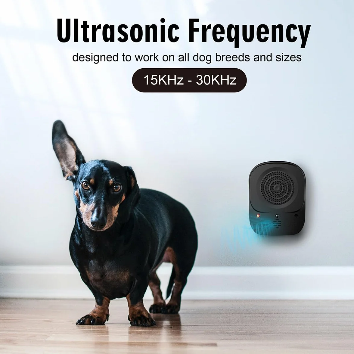 Anti Aboiement Chien Ultrason Automatique, 3 Modes Boitier Ultrason Étanche pour Petits Grands Chiens Extérieur Intérieur