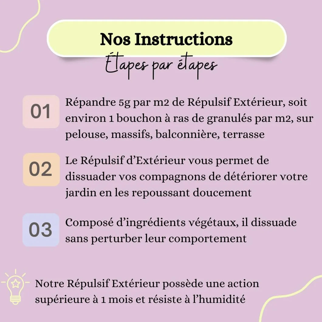 Répulsif Extérieur Chiens Chats Naturel Végétal Gritz Maïs Huile Sésame Bio 100% Français