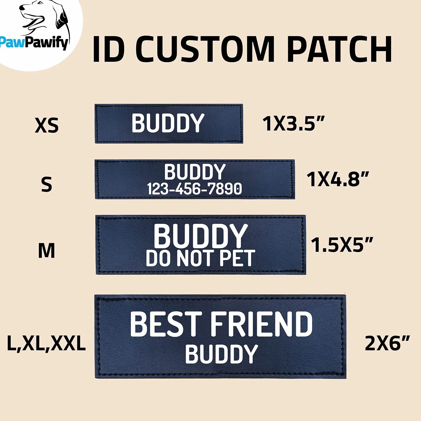 Harnais anti-traction pour chien personnalisé avec nom et numéro de téléphone