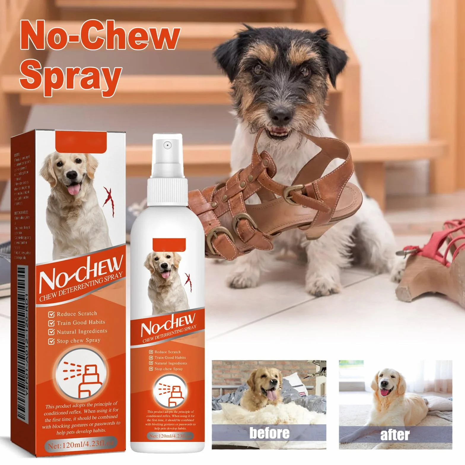 Spray Anti-griffure Chat Chien Dissuasif Antimastication 120ML