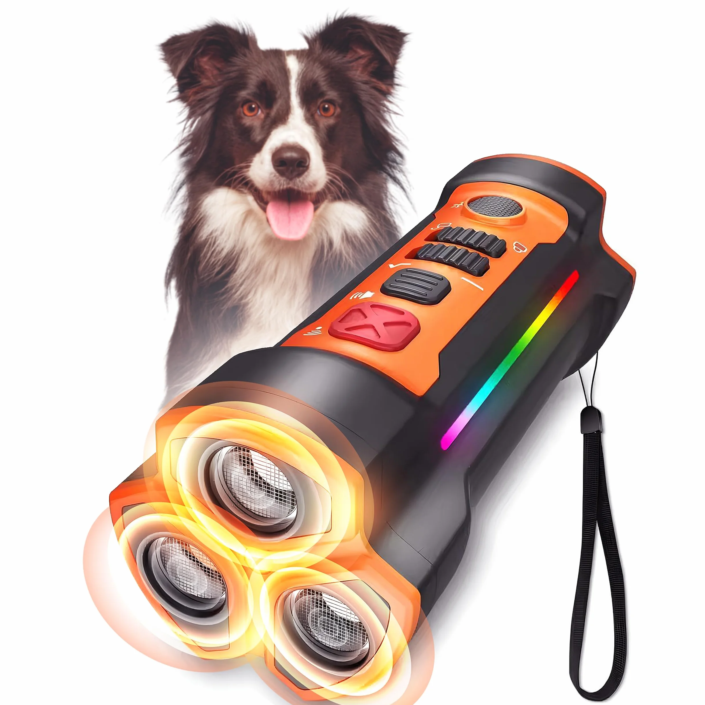 Anti Aboiement Chien Ultrason Dispositif Dressage sans Collier Électrique Portatif pour Petit et Grand Chiens