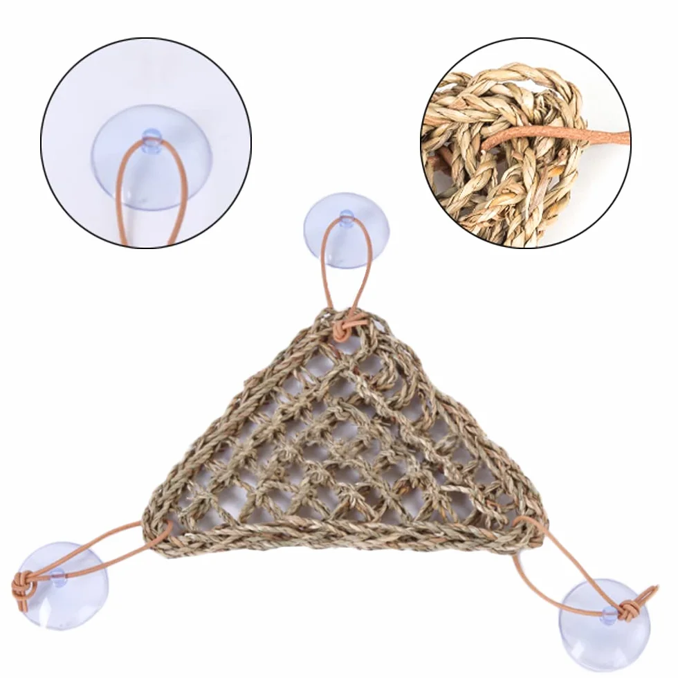 Hamac en jonc de mer naturel avec ventouses pour reptiles