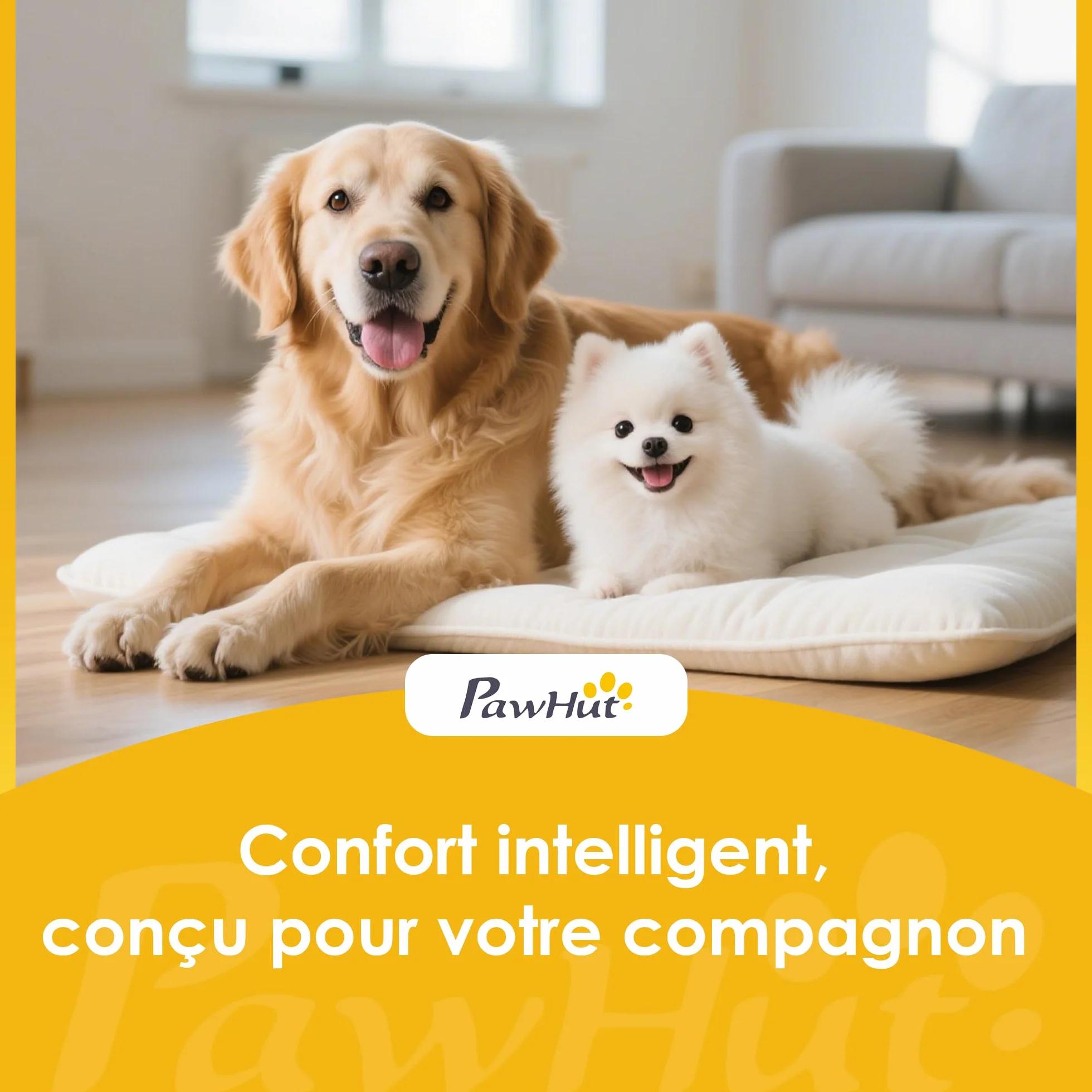 PawHut Caisse de Transport Chat et Chien jusqu'à 4 kg, 49 x 32 x 31 cm, Gris et Crème