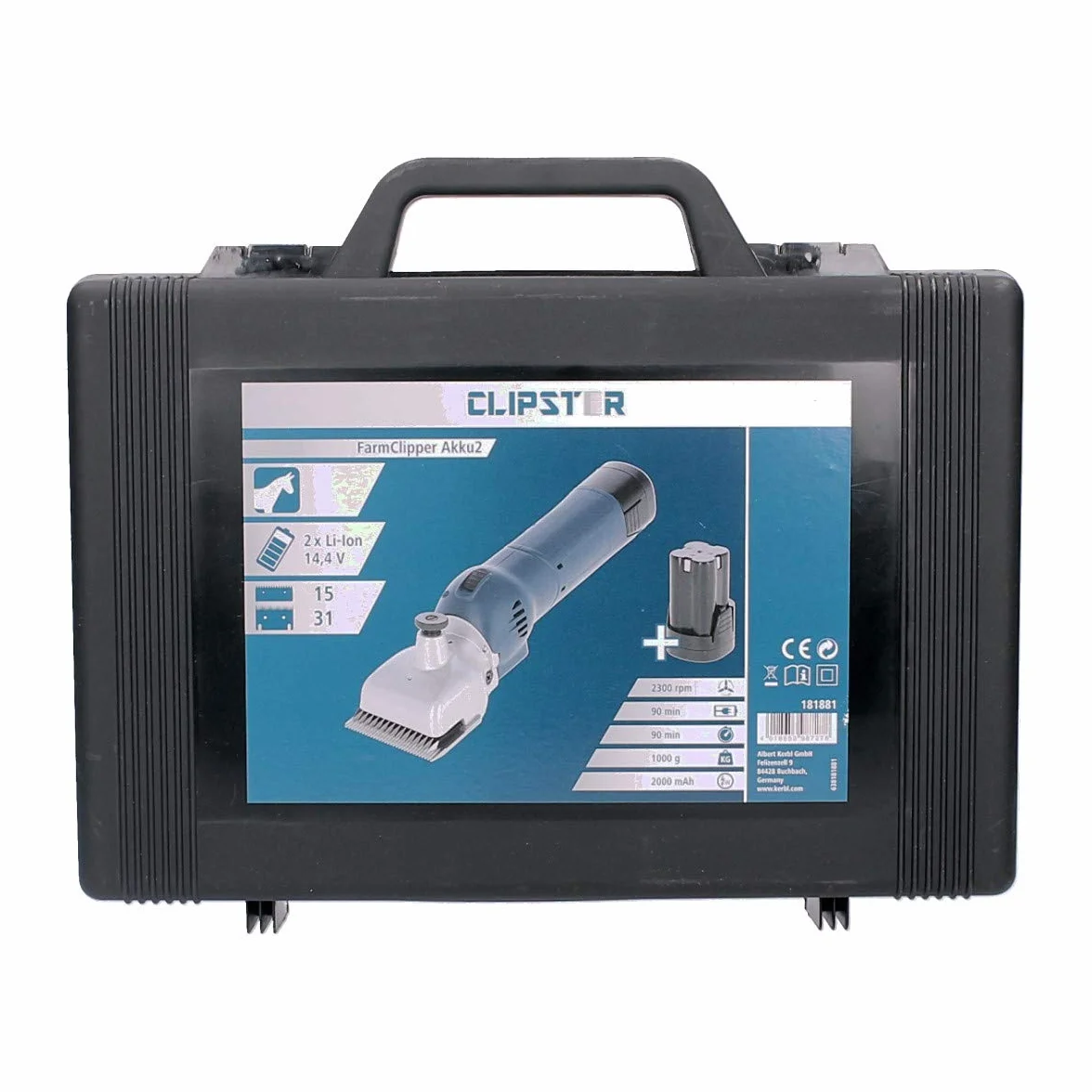 Kerbl FarmClipper Akku2 Tondeuse sans fil Bleu