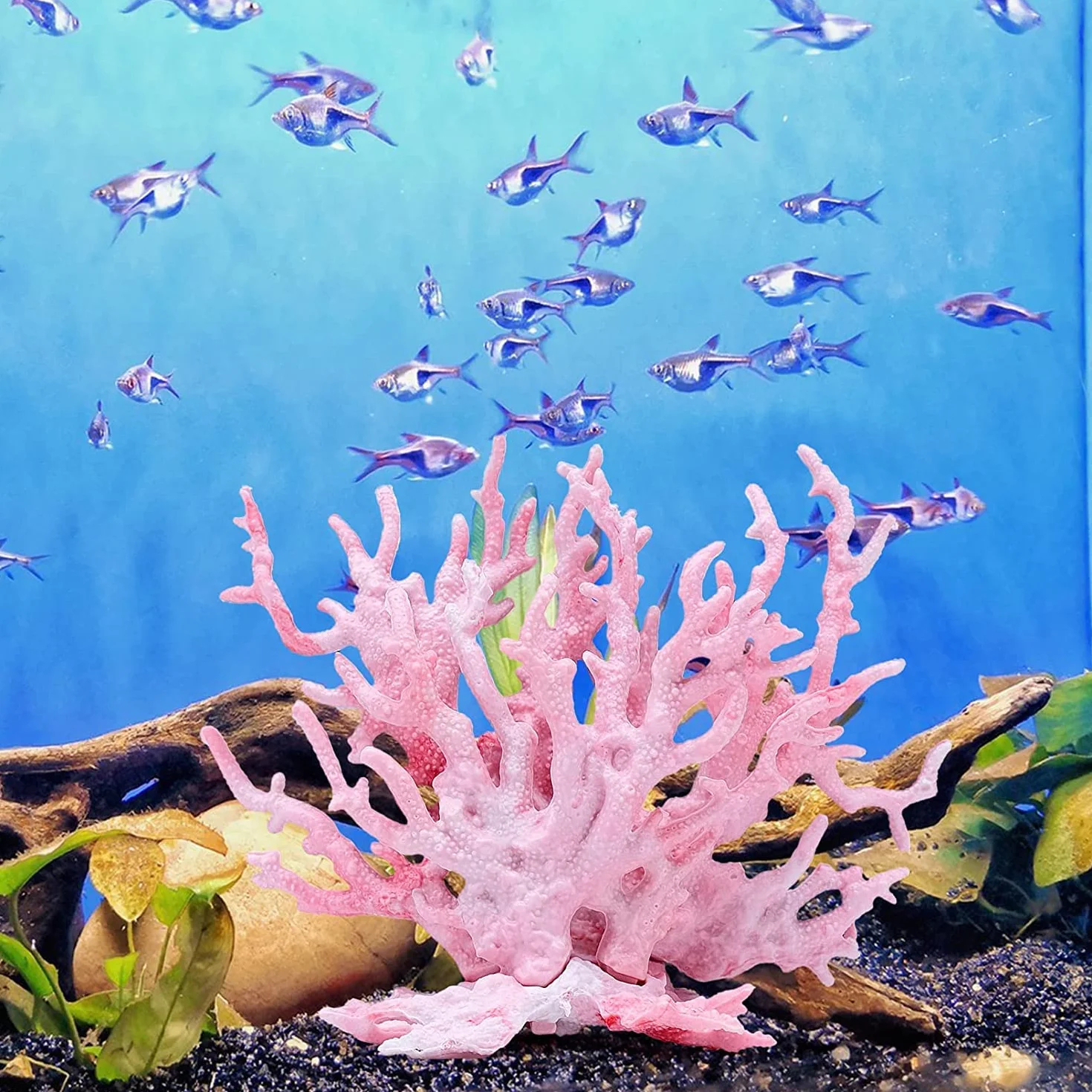 Corail Artificiel Aquarium Décoration Faux Ornament Réservoir Poisson Plante Artificielle Résine Fish Tank Décor Bleu Rose