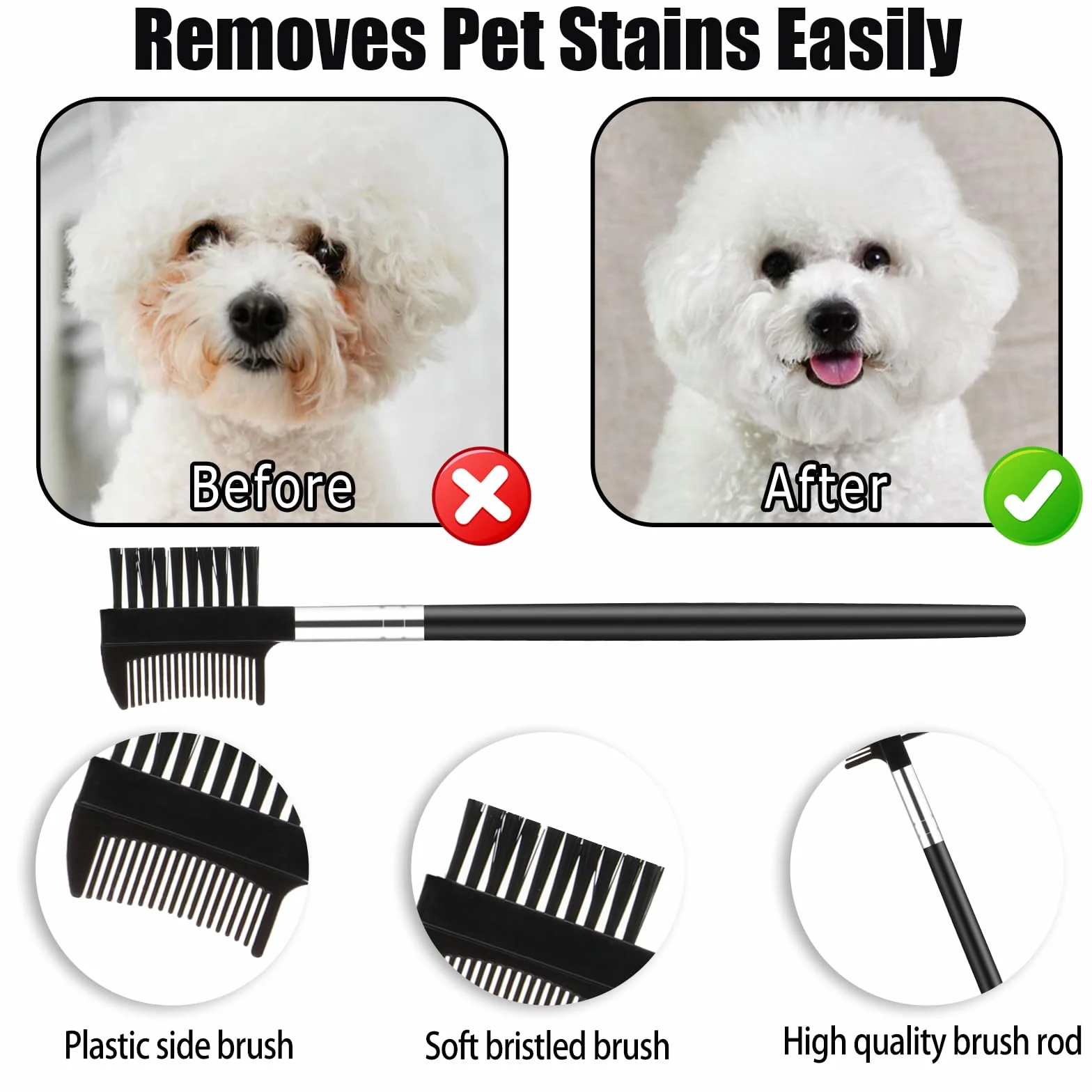 Peignes anti-puces en acier inoxydable Molain Lot de 5 pour chats et chiens