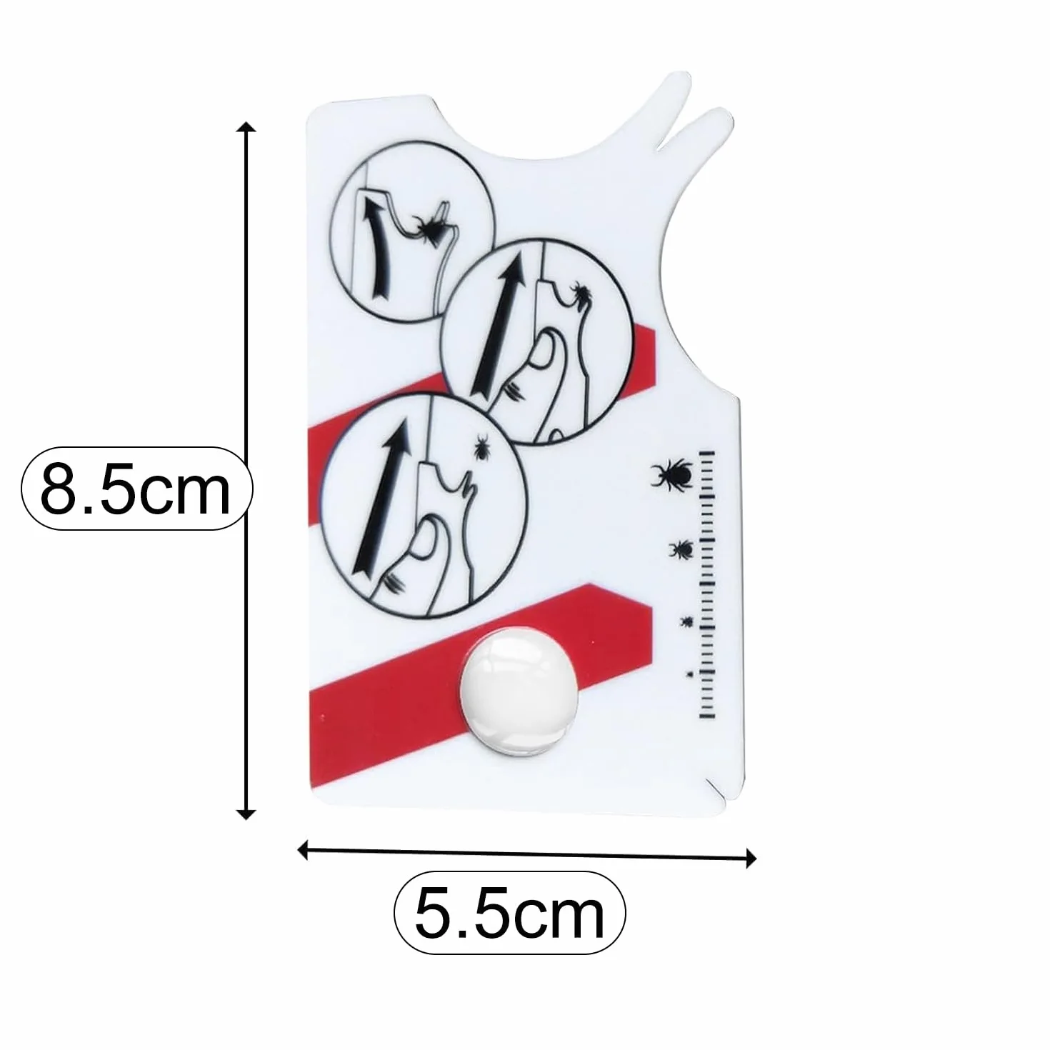 Lot de 2 cartes de retrait de tiques avec loupe, outil taille carte de crédit pour animaux et humains