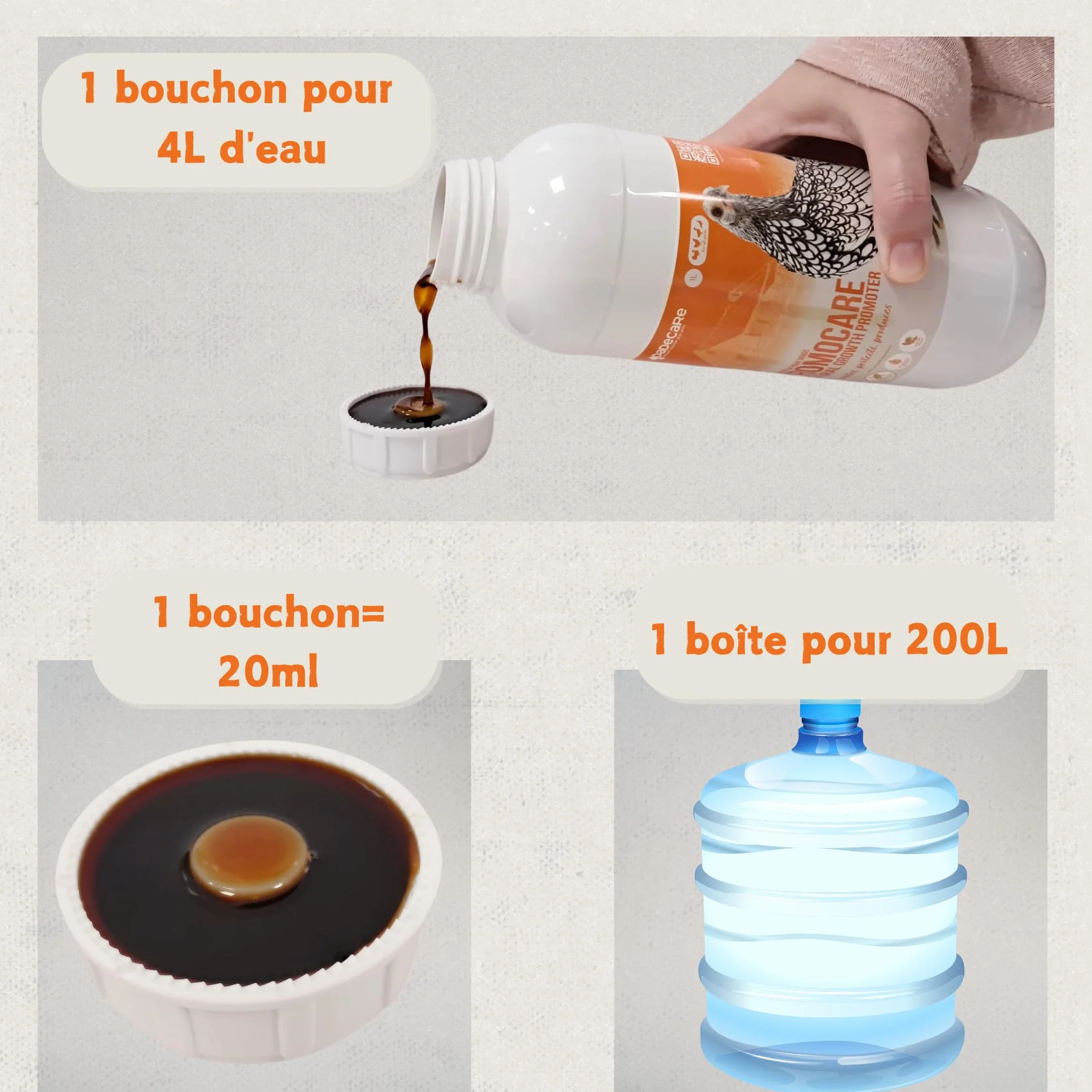 Promoteur multivitaminé 1L pour volailles avec acides aminés et antioxydants - Vitamines liquides