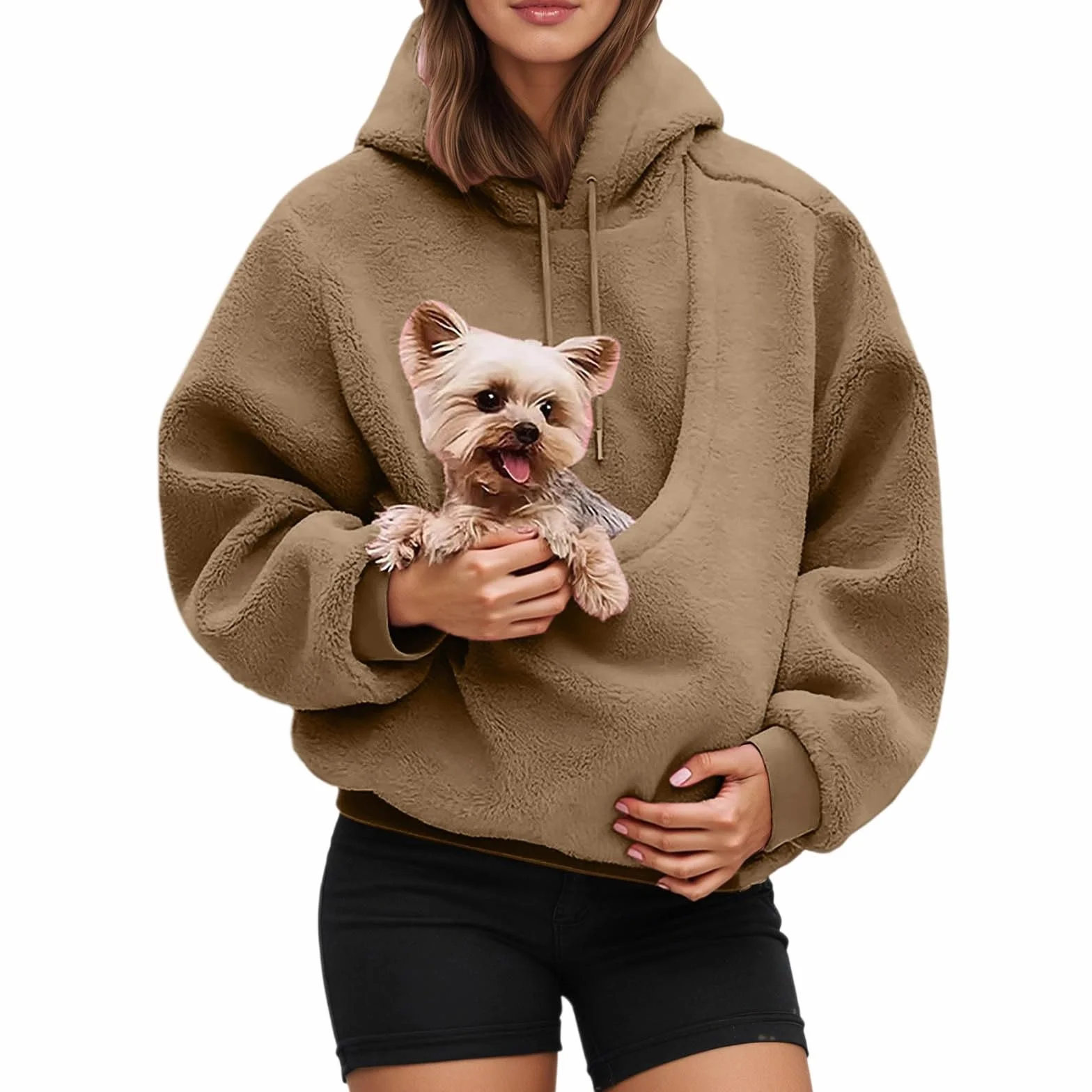 Chandail en Molleton avec Poches pour Chien, Pull Kangourou Grande Taille pour Chat et Chiot