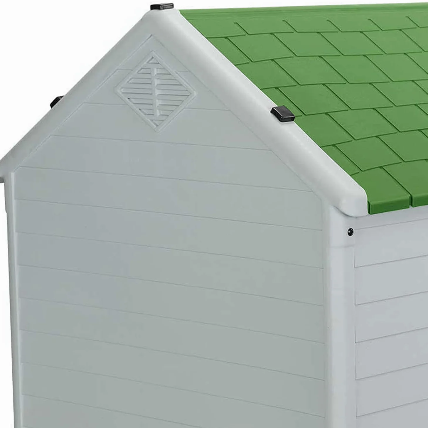 Aqpet Niche pour Chiens en Plastique pour extérieur, intérieur, Maison, Jardin, imperméable, avec Plancher surélevé, pour Chiens de Grande Taille, 105 x 96 x 98 H, Vert