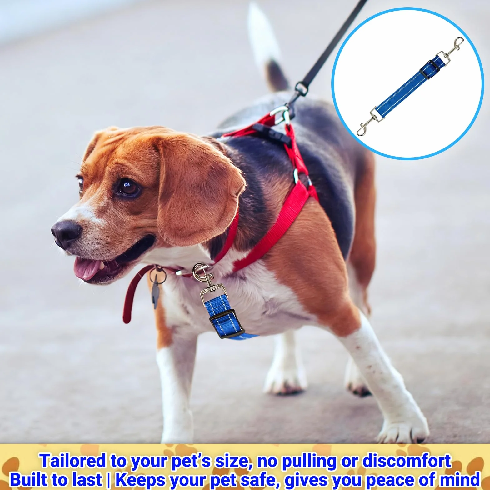 Lot de 2 Clips de Collier pour Chien en Nylon Réfléchissant - Collier de Secours Réglable de Sécurité Noir, Bleu